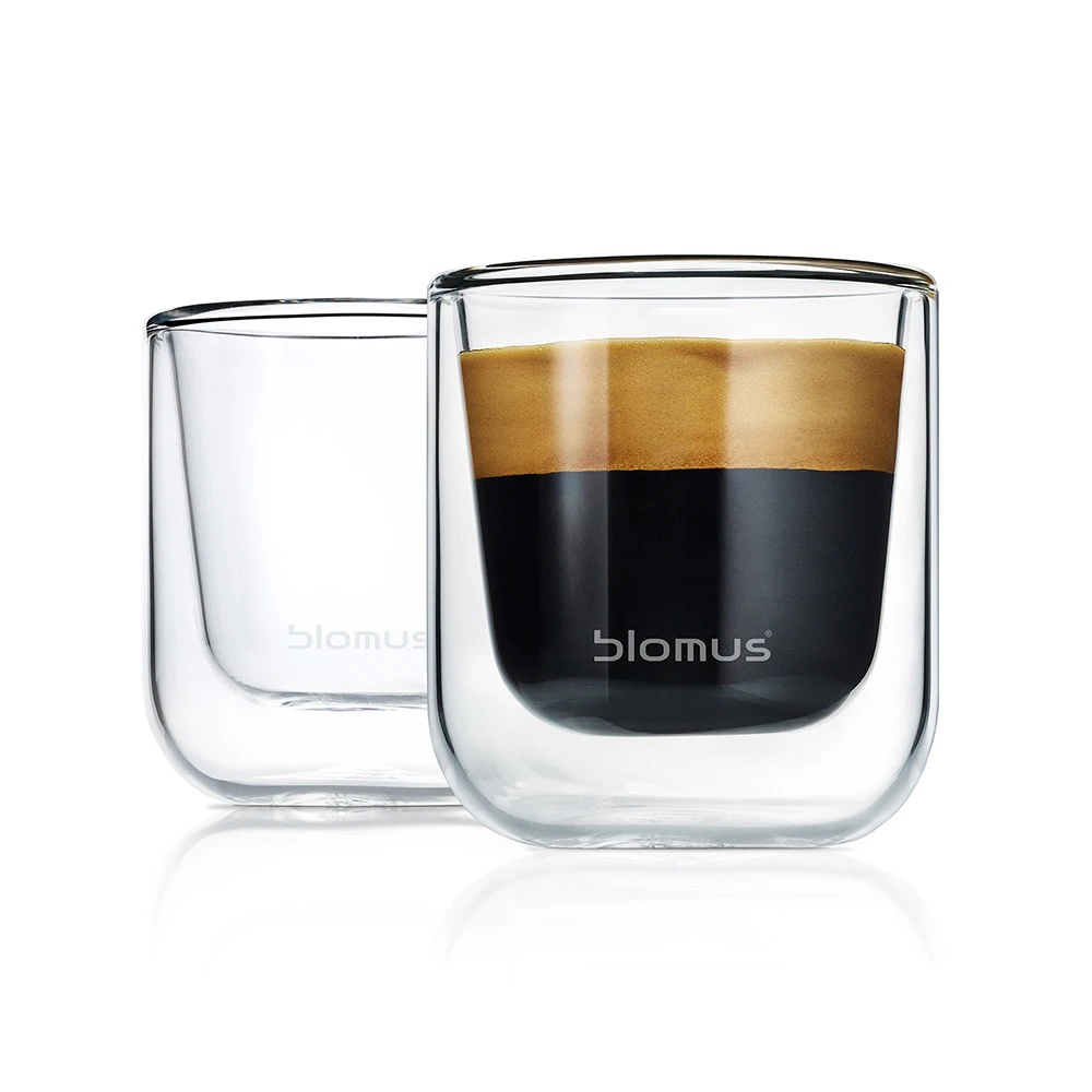 Blomus Nero Dobbeltvegget Espresso Glass 2-pakk -  Espressokopper Klar - 63652