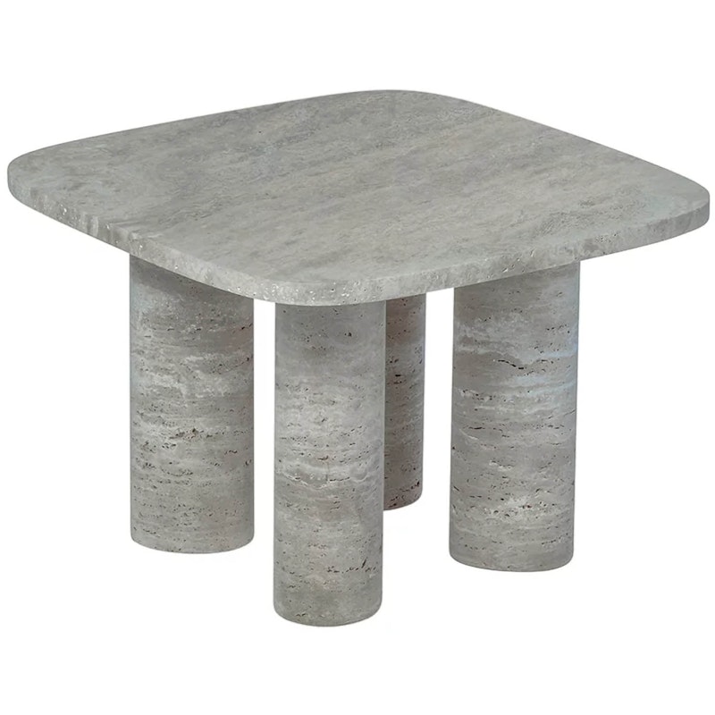 Volos Sidobord S 52x52 cm Silver Travertine Sidebord 52x52 cm, Silver Travertine