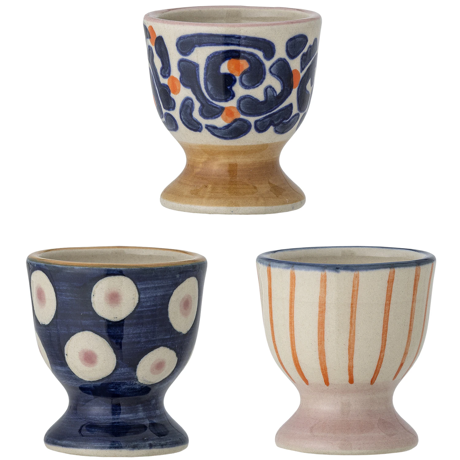 Bloomingville Eviaya Eggeglass 3-pk -  Eggekopper Stengods Bl&aring; - 82062624