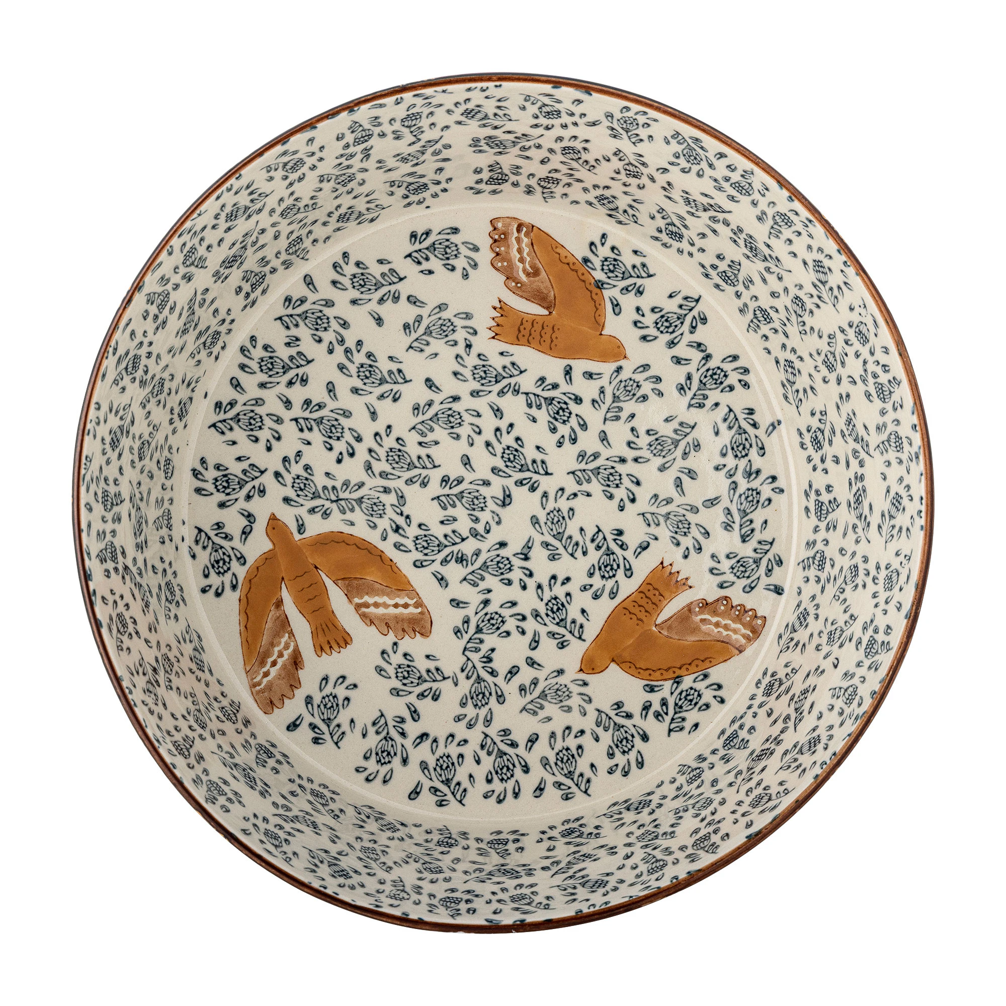 Bloomingville Hezha Bowl Blue -  Serveringssk&aring;ler Stengods Bl&aring; - 82072777