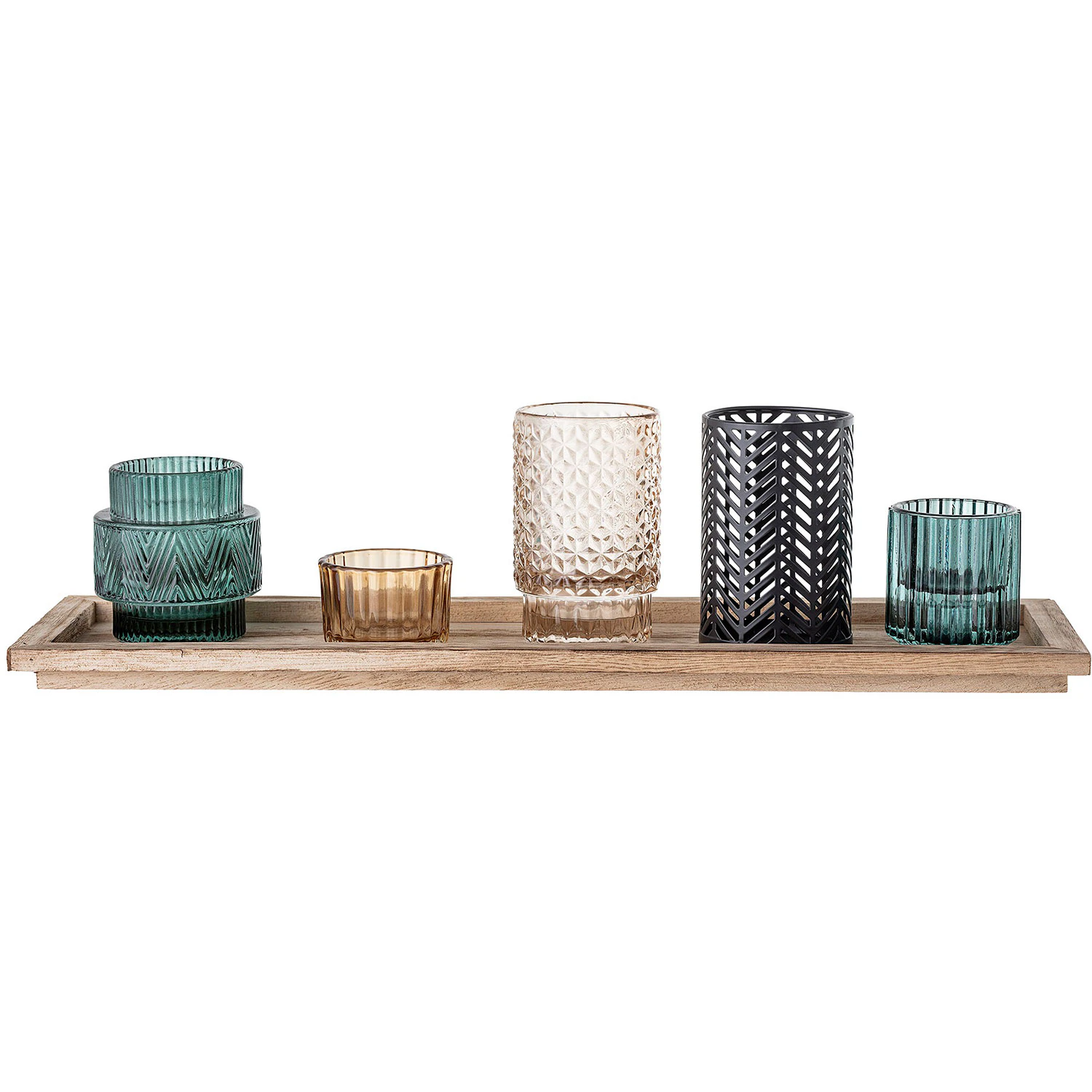 Bloomingville Lyslykter Sett  -  Lyslykter Glass Multi - 82047622