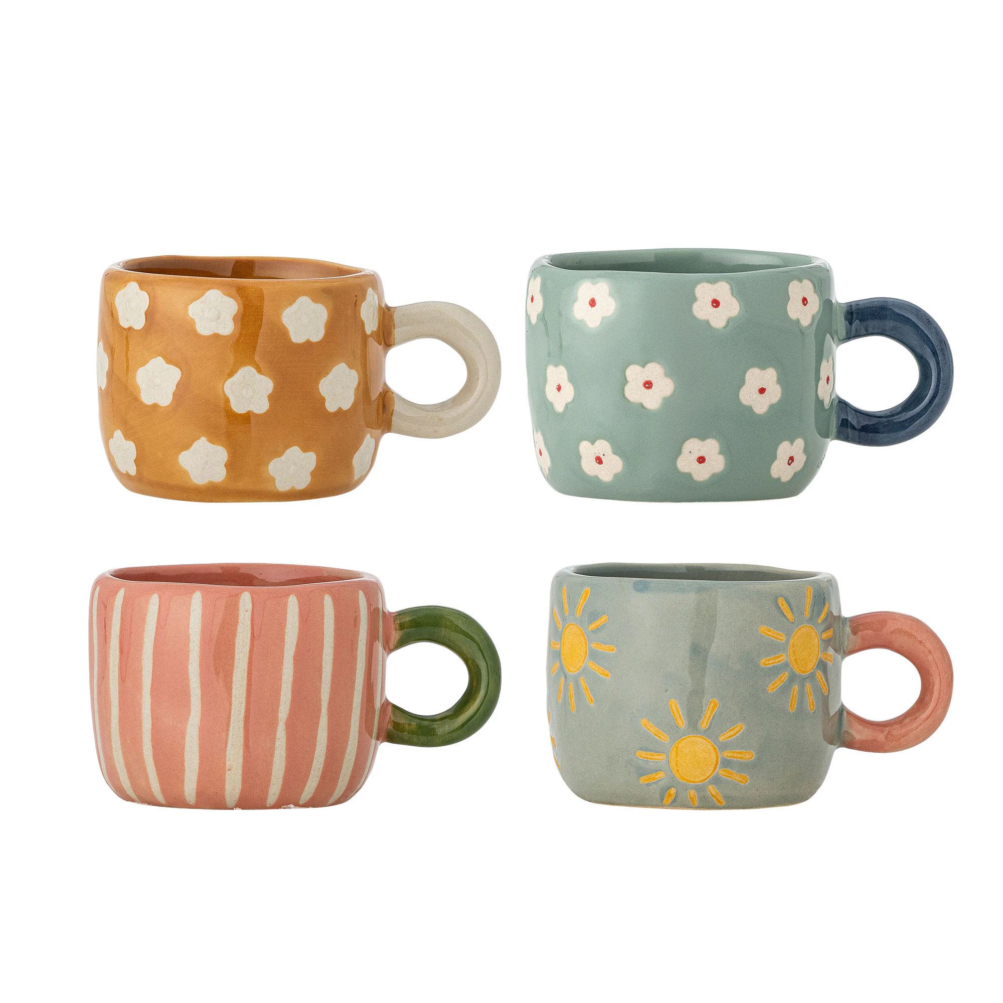 Bloomingville Nini Cup 4-pack - Kaffekopper Stengods Multi - 82073037