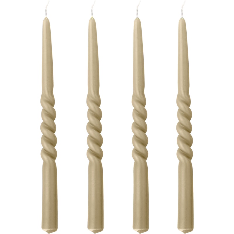 Twist Stearinlys Nature 4-pk