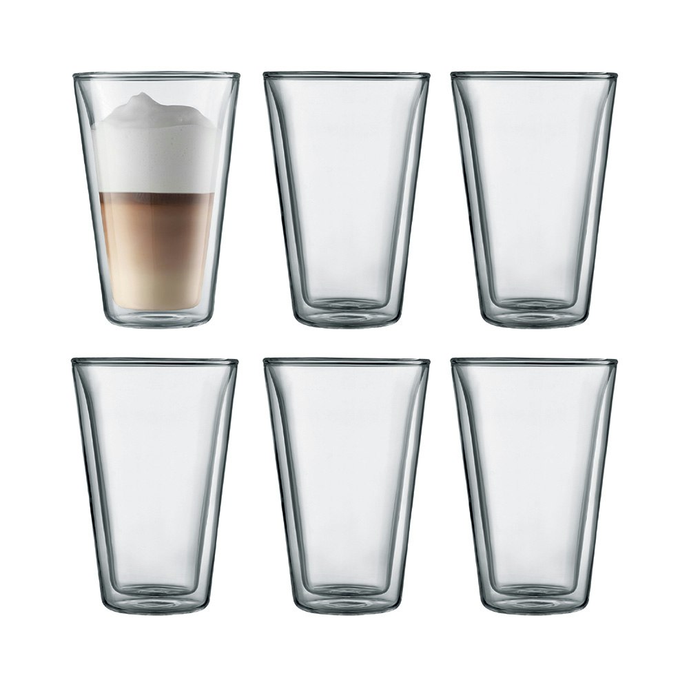 Bodum  Canteen Dobbeltvegget  40 Cl 6-pk -  Kaffekopper Glass Klar - 10110-10-12