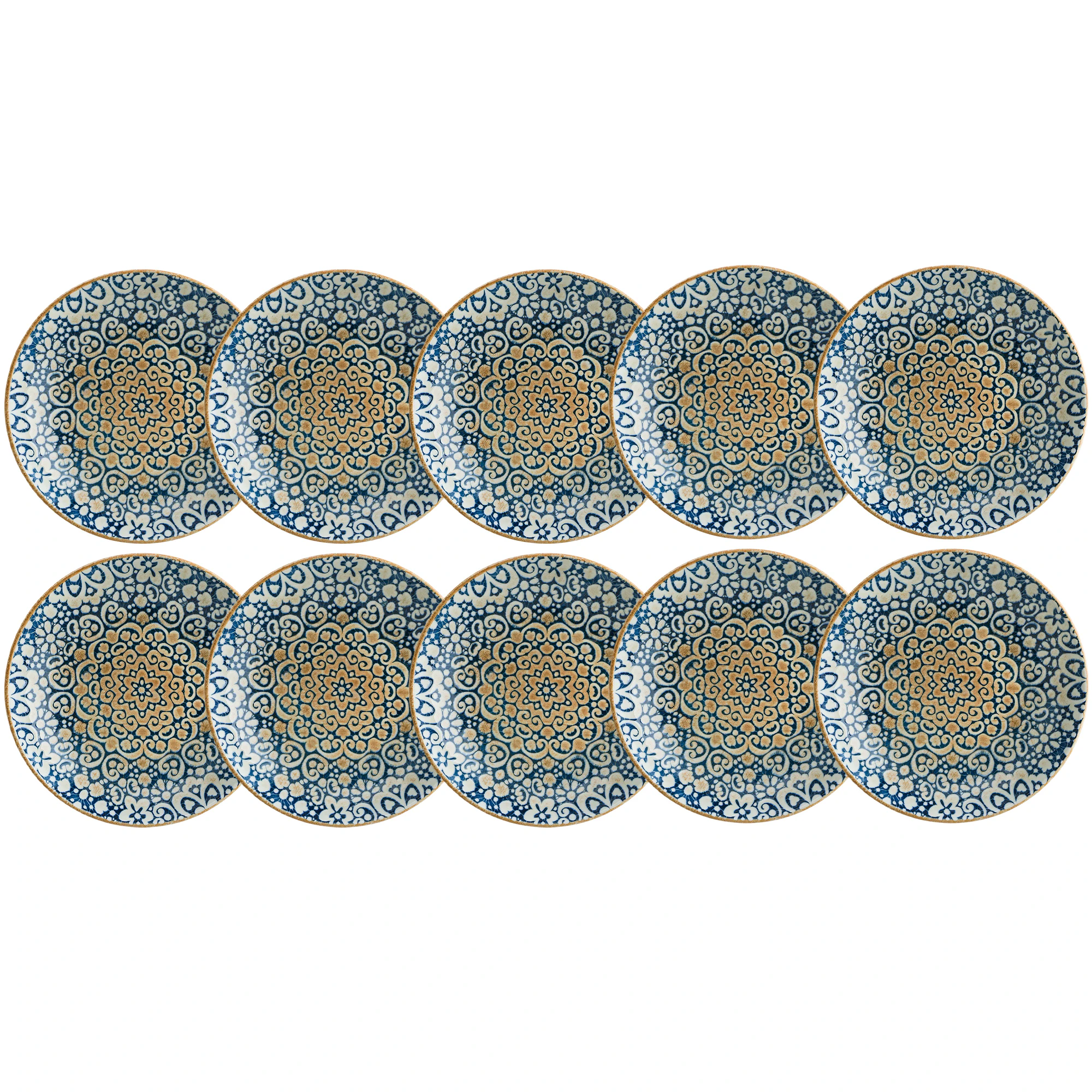 Bonna Alhambra Dyp Tallerken 25 Cm 10-pk - Dype tallerkener Porselen Bl&aring; - ALHBLM25CKX10