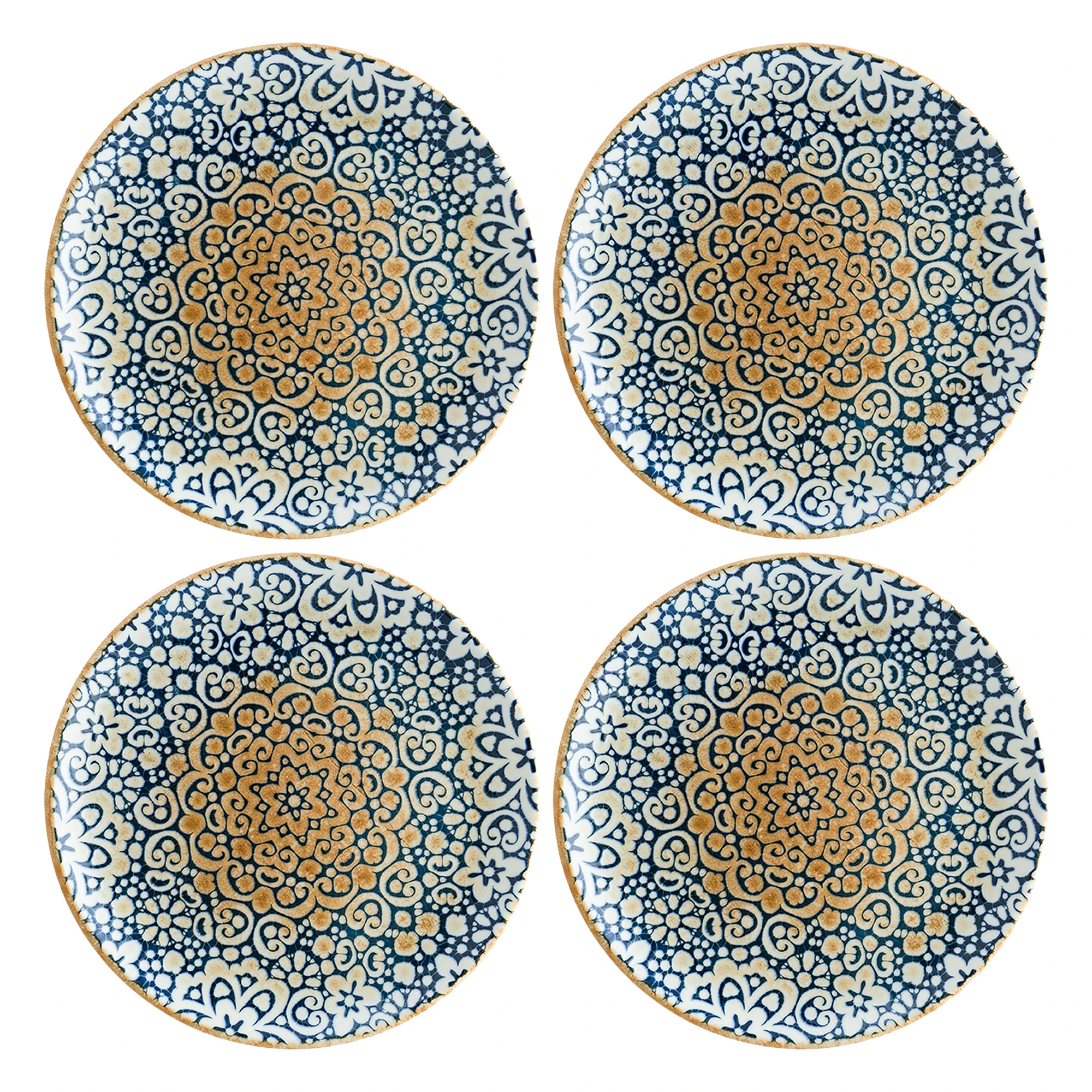Bonna Alhambra Sidetallerken 21 Cm 4-pk - Tallerkener Porselen Bl&aring; - ALHGRM21DZX4