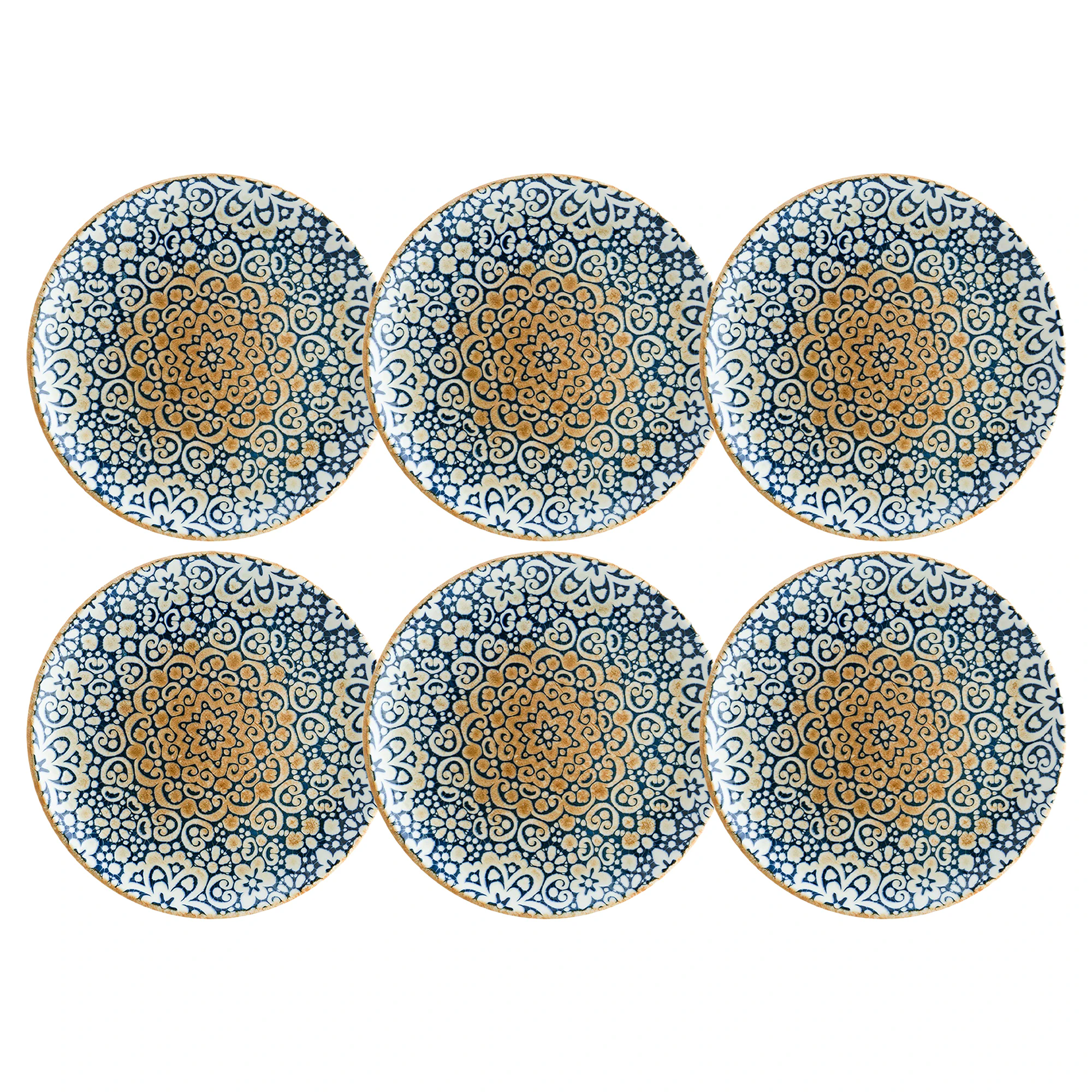 Bonna Alhambra Sidetallerken 21 Cm 6-pk - Tallerkener Porselen Bl&aring; - ALHGRM21DZX6