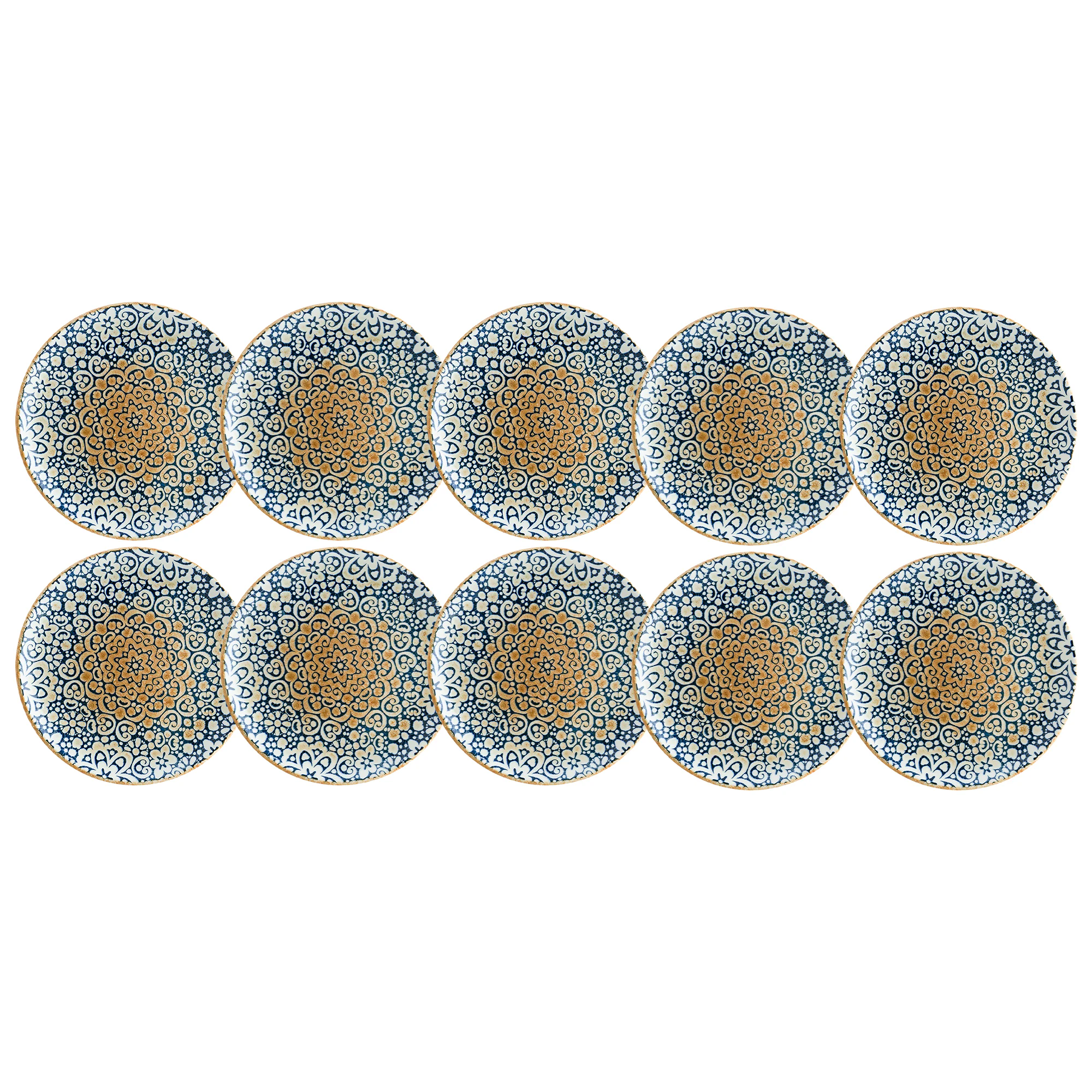 Bonna Alhambra Sidetallerken 21 Cm 10-pk - Tallerkener Porselen Bl&aring; - ALHGRM21DZX10