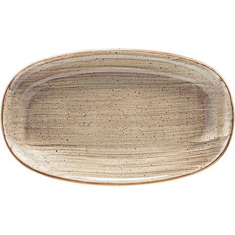 Bonna Aura Terrain Platter Oval 24x14 Cm -  Serveringsfat Porselen Brun - ATRGRM24OKY