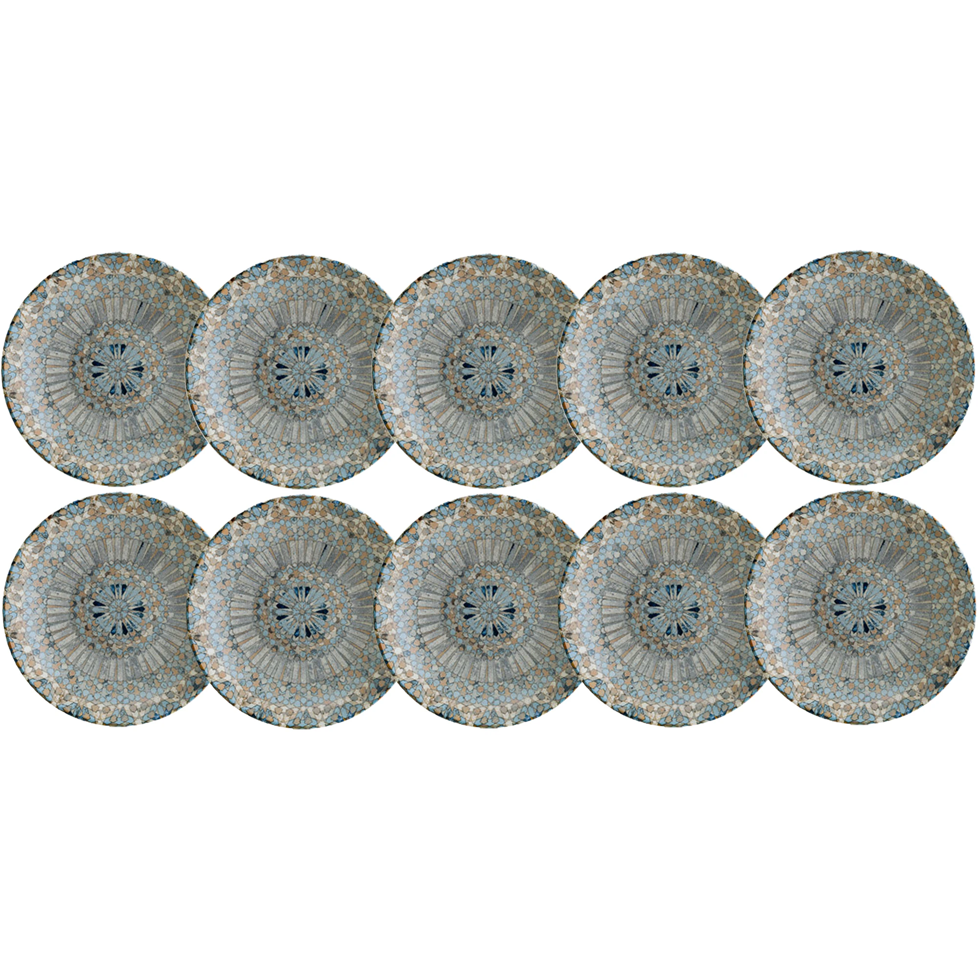 Bonna Luca Mosaic Dyp Tallerken 25 Cm 10-pk - Dype tallerkener Porselen Bl&aring; - LUCMZBLM25CKX10
