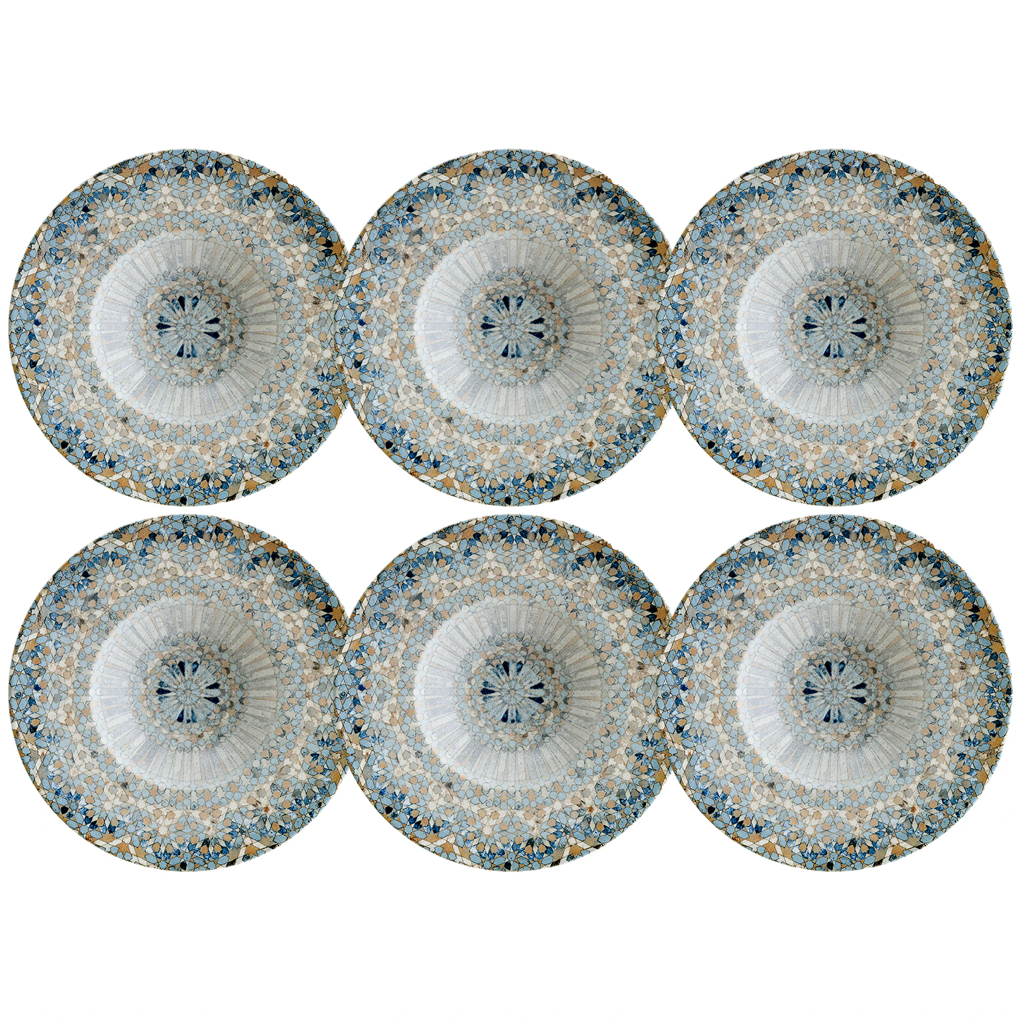 Bonna Luca Mosaic Dyp Tallerken 28 Cm 6-pk - Dype tallerkener Porselen Multi - LUCMZBNC28CKX6