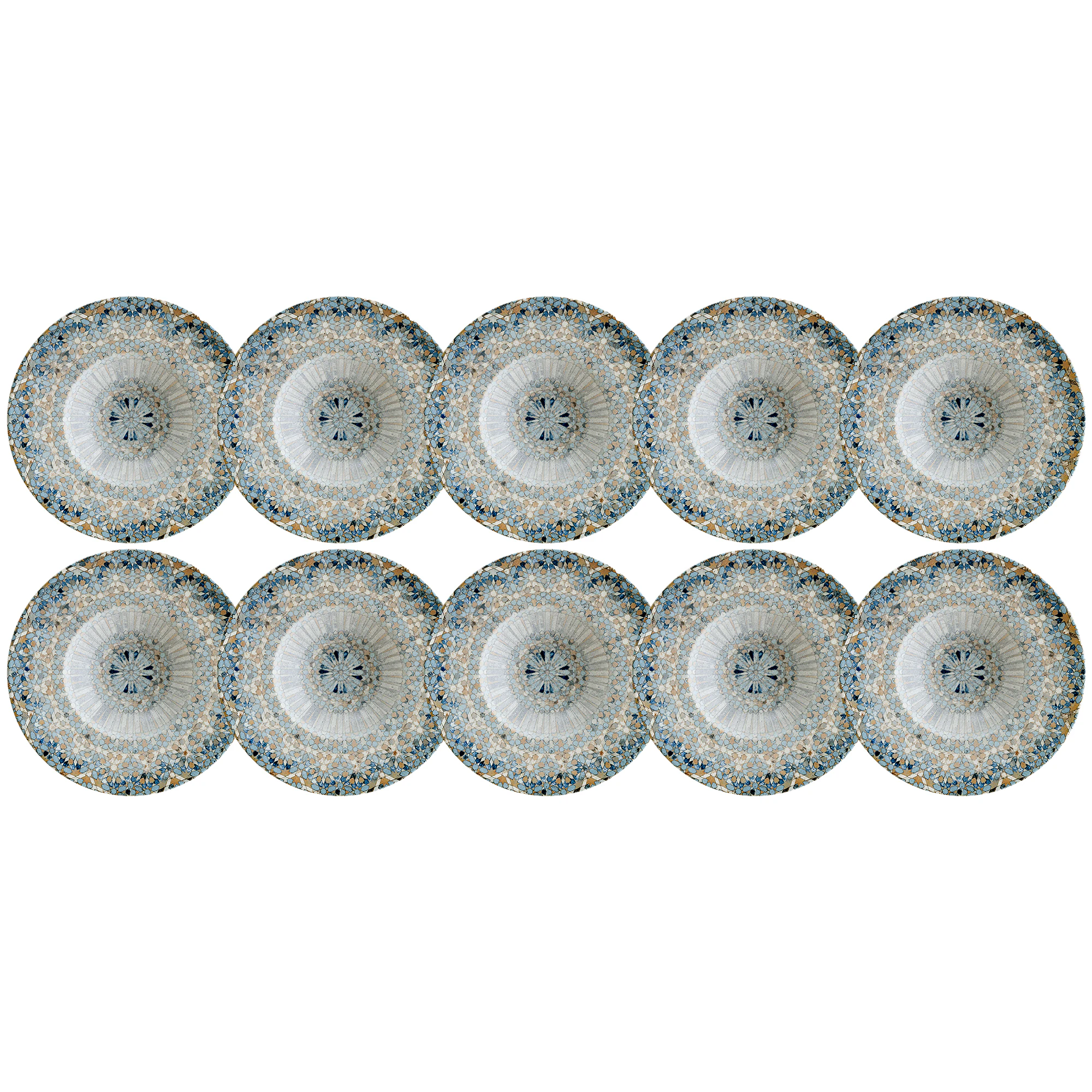 Bonna Luca Mosaic Dyp Tallerken 28 Cm 10-pk - Dype tallerkener Porselen Multi - LUCMZBNC28CKX10