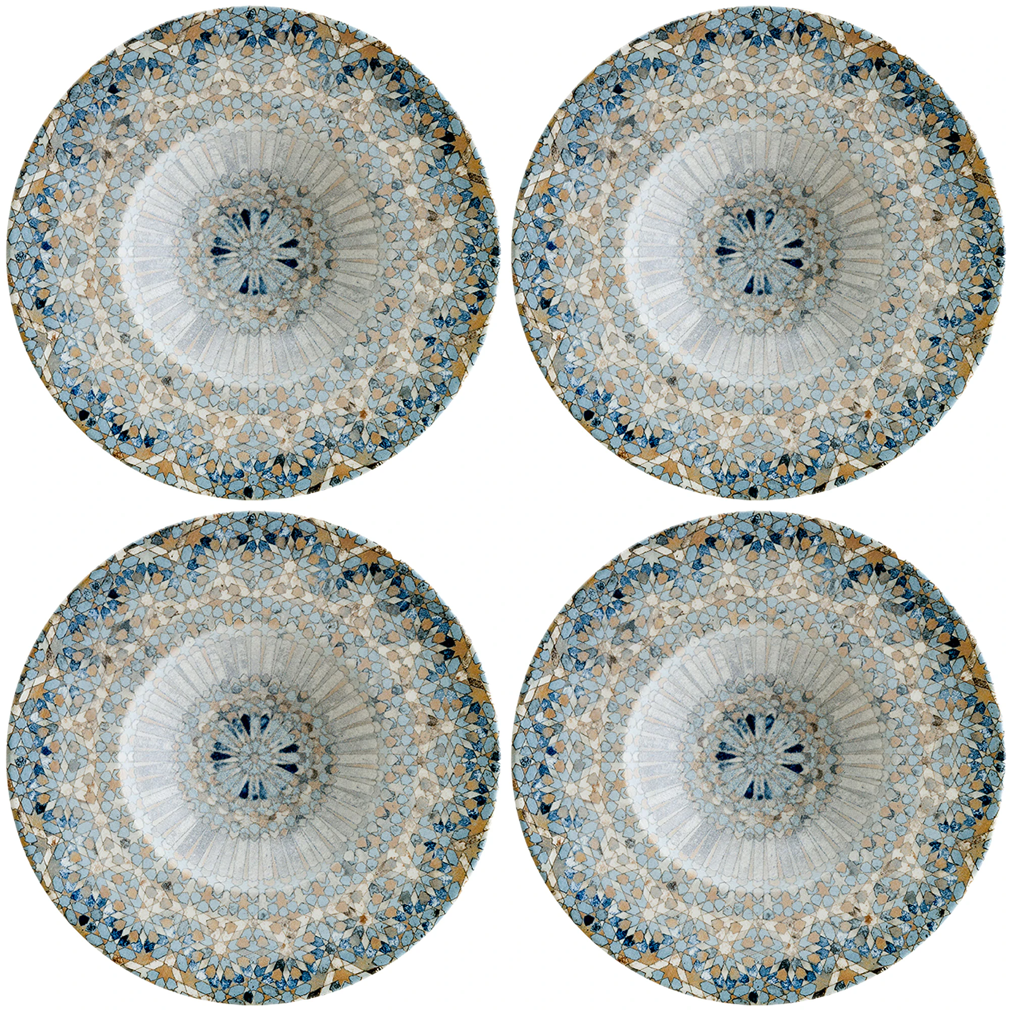 Bonna Luca Mosaic Dyp Tallerken 28 Cm 4-pk - Dype tallerkener Porselen Multi - LUCMZBNC28CKX4