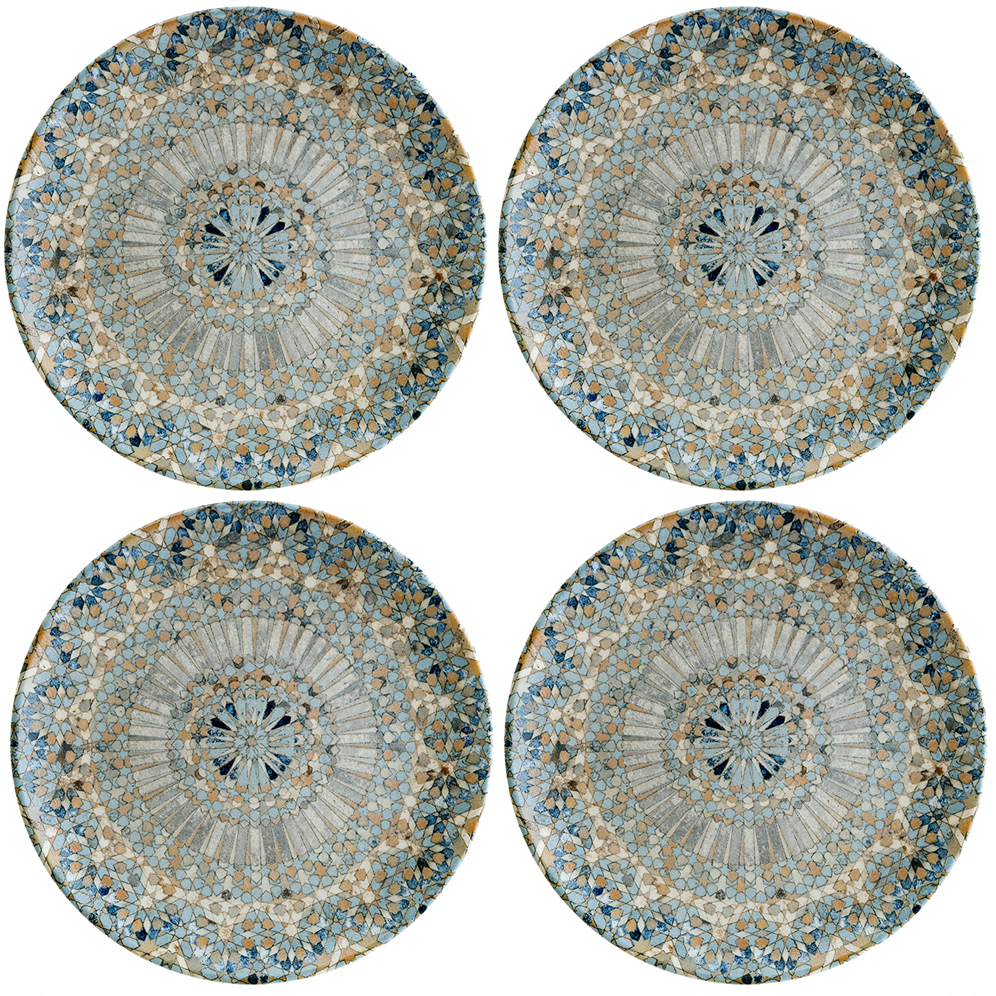 Bonna Luca Mosaic Tallerken 27 Cm 4-pk - Tallerkener Porselen Multi - LUCMZGRM27DZX4
