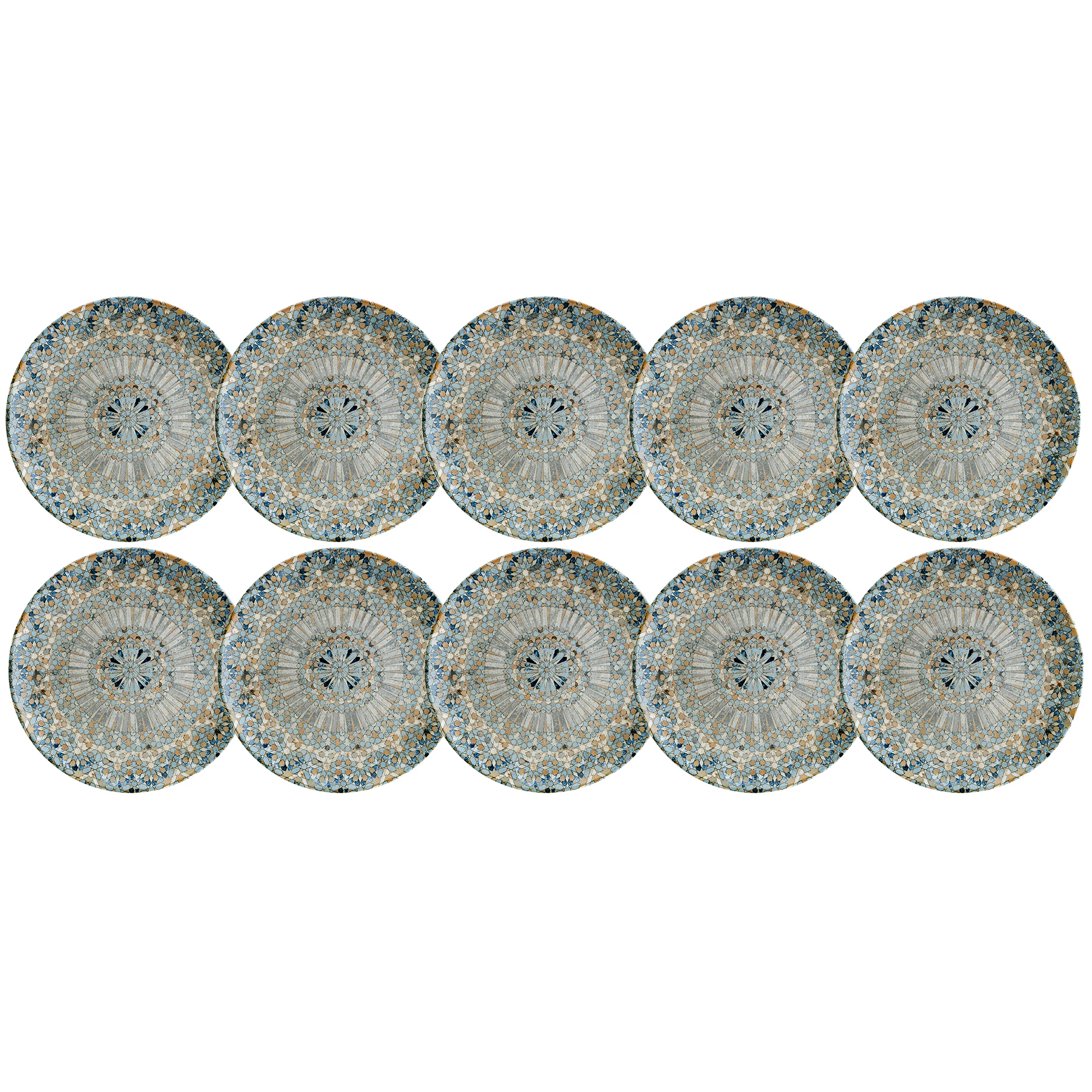 Bonna Luca Mosaic Tallerken 27 Cm 10-pk - Tallerkener Porselen Multi - LUCMZGRM27DZX10