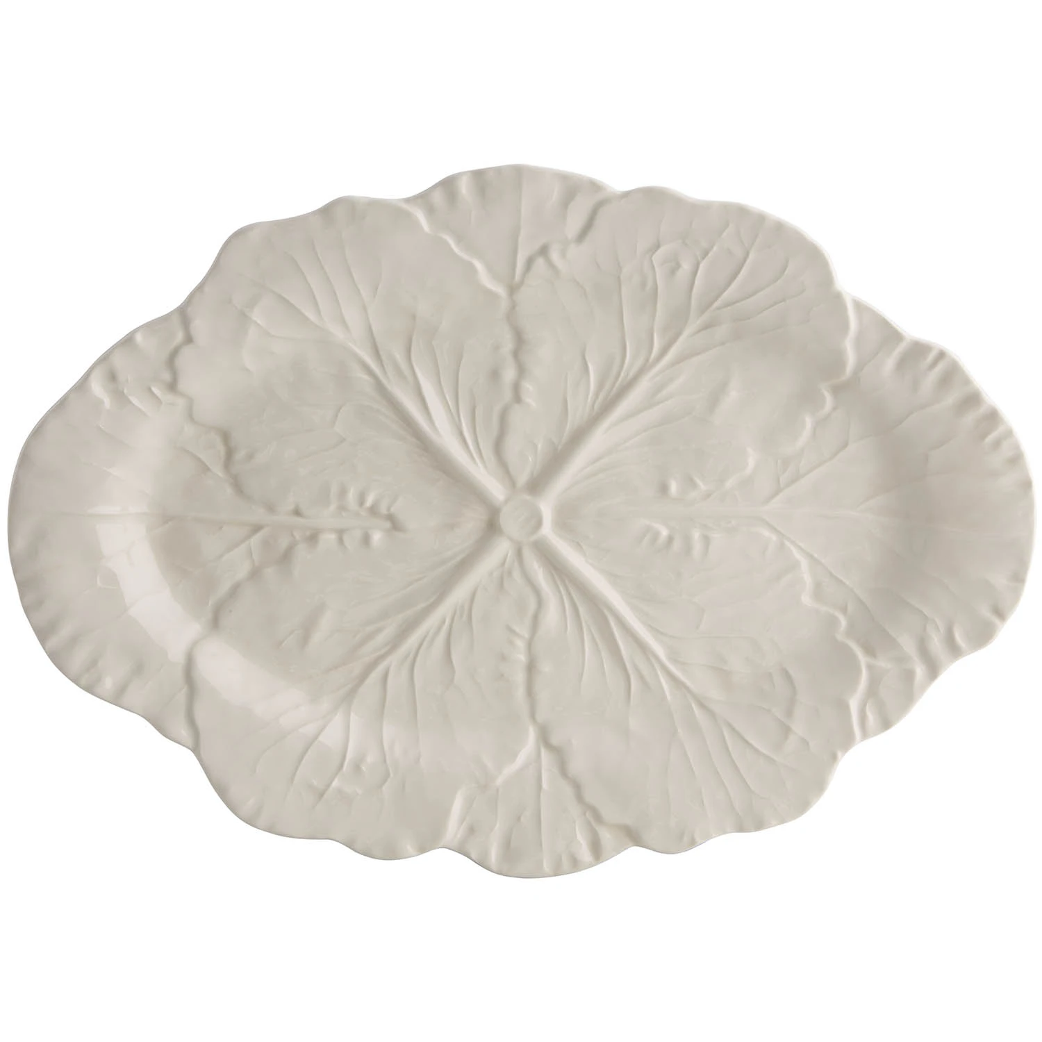 Bordallo Pinheiro Cabbage Serveringsfat 37,5 Cm  -  &Oslash;vrige Fat & Tallerkener Steingods Branco - 65017630