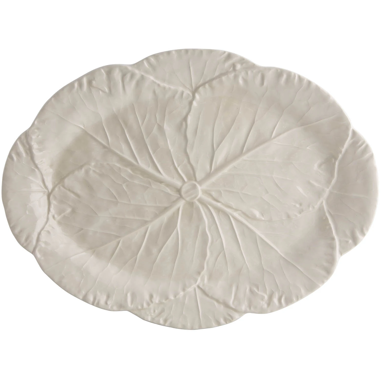 Bordallo Pinheiro Cabbage Serveringsfat 43 Cm  -  &Oslash;vrige Fat & Tallerkener Steingods Branco - 65017513