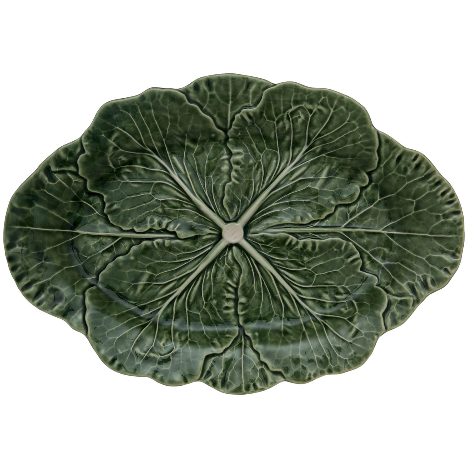 Bordallo Pinheiro Cabbage Serveringsfat 37,5 Cm  -  &Oslash;vrige Fat & Tallerkener Steingods Verde - 65000752