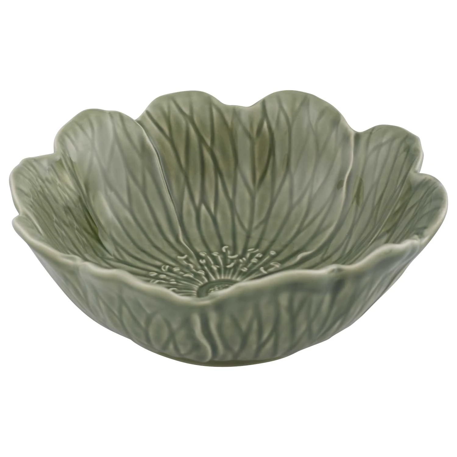 Bordallo Pinheiro Flora Sk&aring;l 17 Cm  -  Serveringssk&aring;ler Steingods Gr&aring; - 65030818