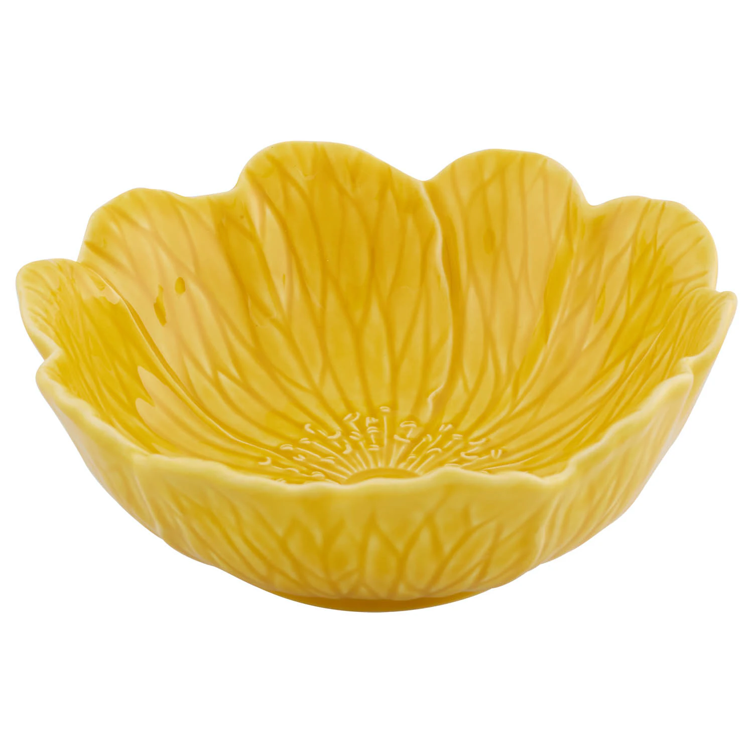 Bordallo Pinheiro Flora Sk&aring;l 17 Cm  -  Serveringssk&aring;ler Steingods Gul - 65030281