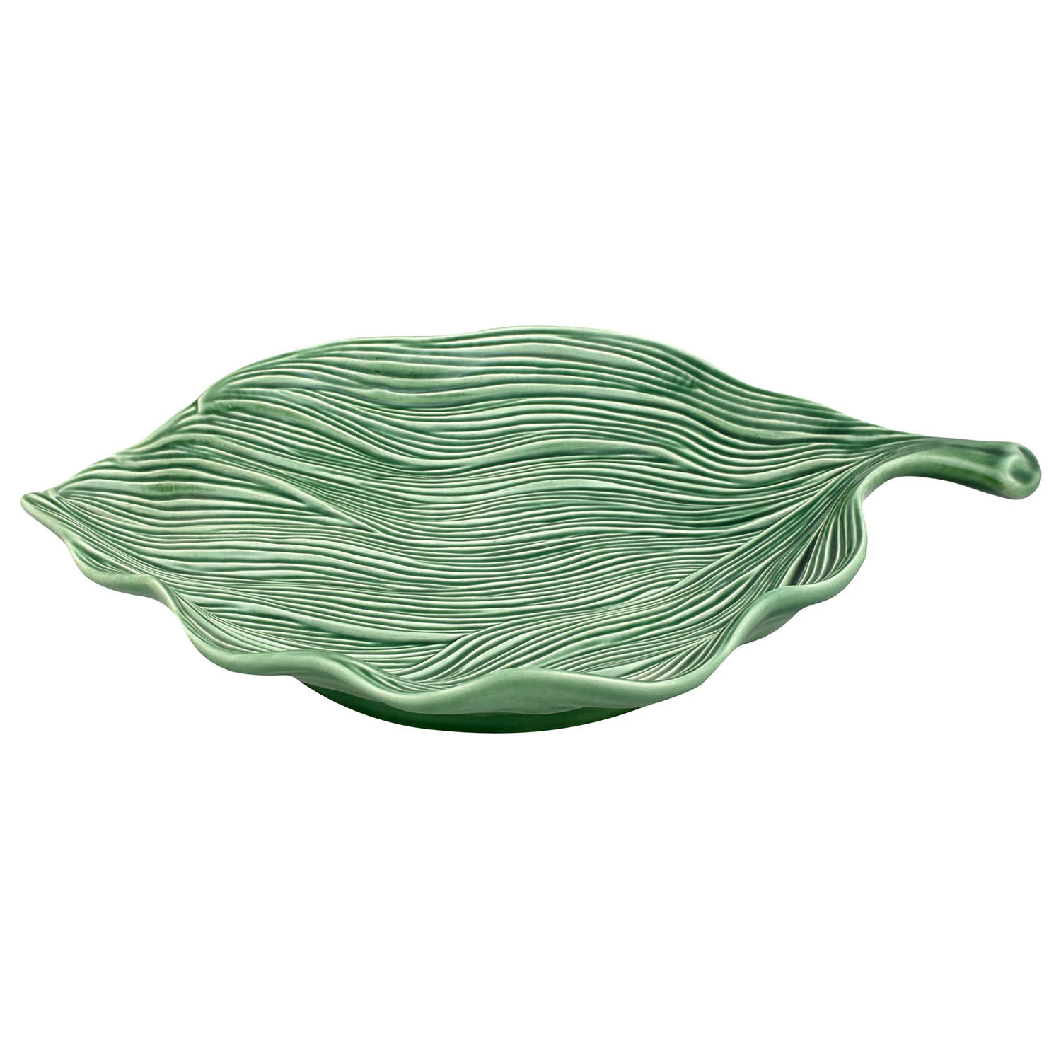 Bordallo Pinheiro Leaves Folhas Serveringsfat 27x37 Cm -  Serveringsfat Fajanse Gr&oslash;nn - 65003476