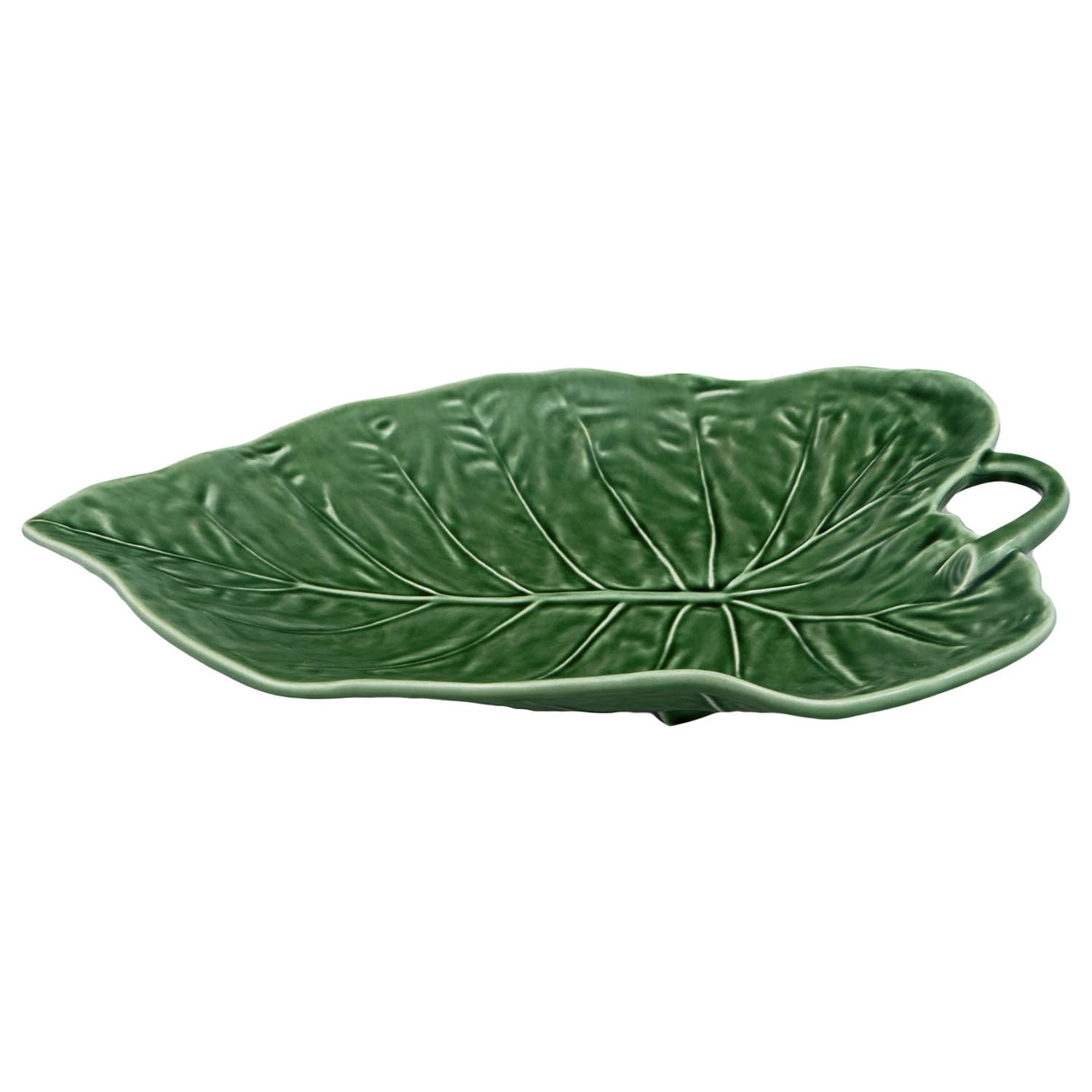 Bordallo Pinheiro Leaves Sunflower Leaf Serveringsfat 21x31 Cm -  Serveringsfat Fajanse Gr&oslash;nn - 65002942