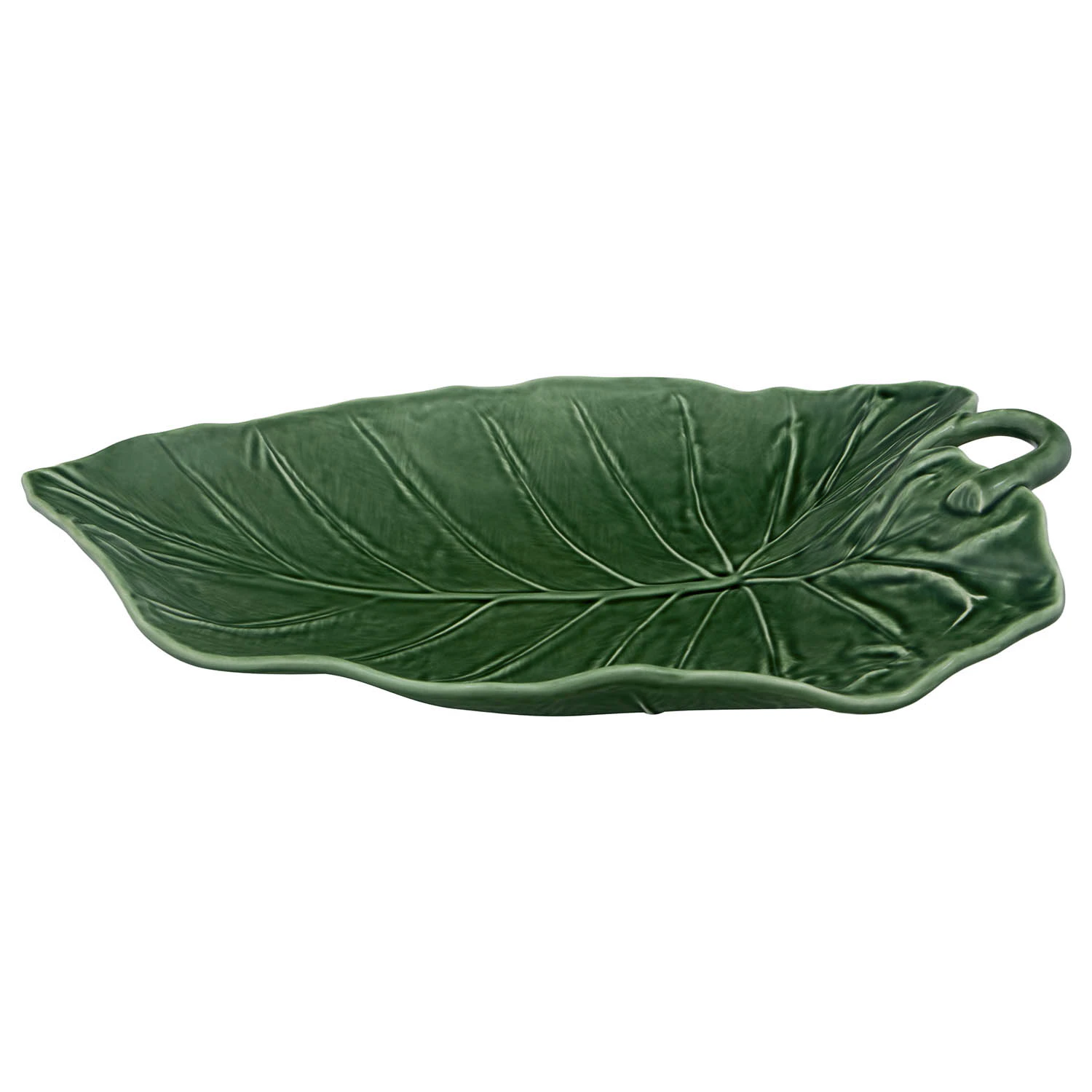 Bordallo Pinheiro Leaves Sunflower Leaf Serveringsfat 28x41,5 Cm -  Serveringsfat Fajanse Gr&oslash;nn - 65002943