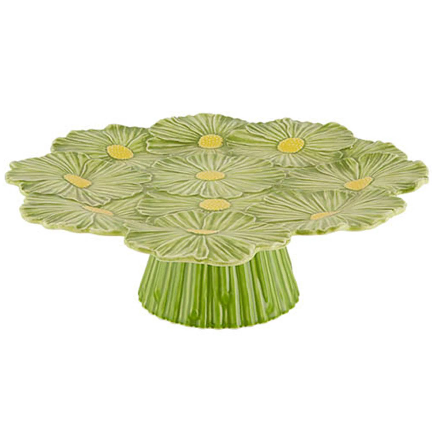 Bordallo Pinheiro Maria Flor Cake Stand 36 Cm Green -  Kakefat & Kupler Steingods Gr&oslash;nn - 65021851