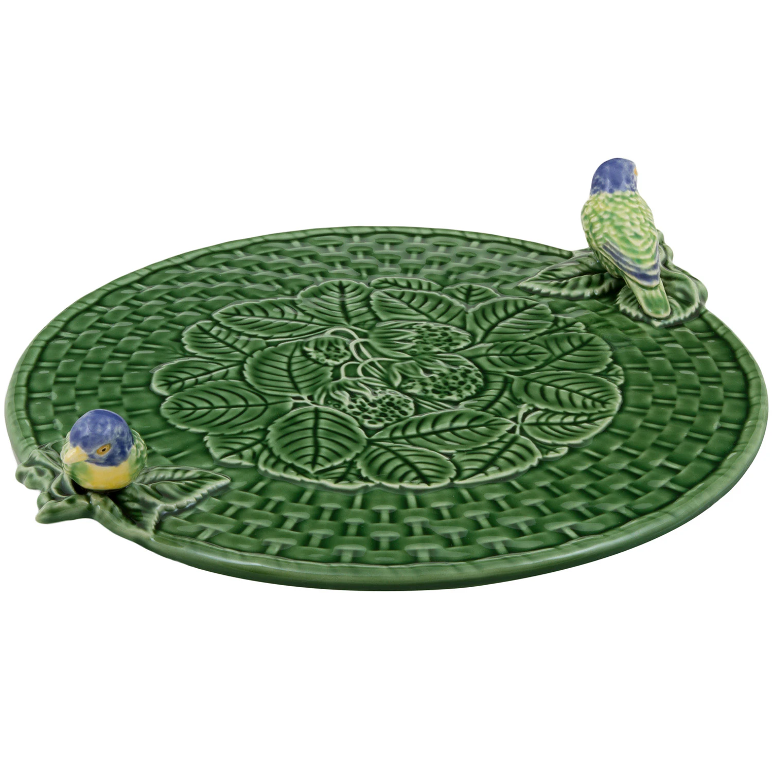 Bordallo Pinheiro Strawberries Serveringsbrett 37 Cm -  &Oslash;vrige Fat & Tallerkener Steingods Gr&oslash;nn - 65011879