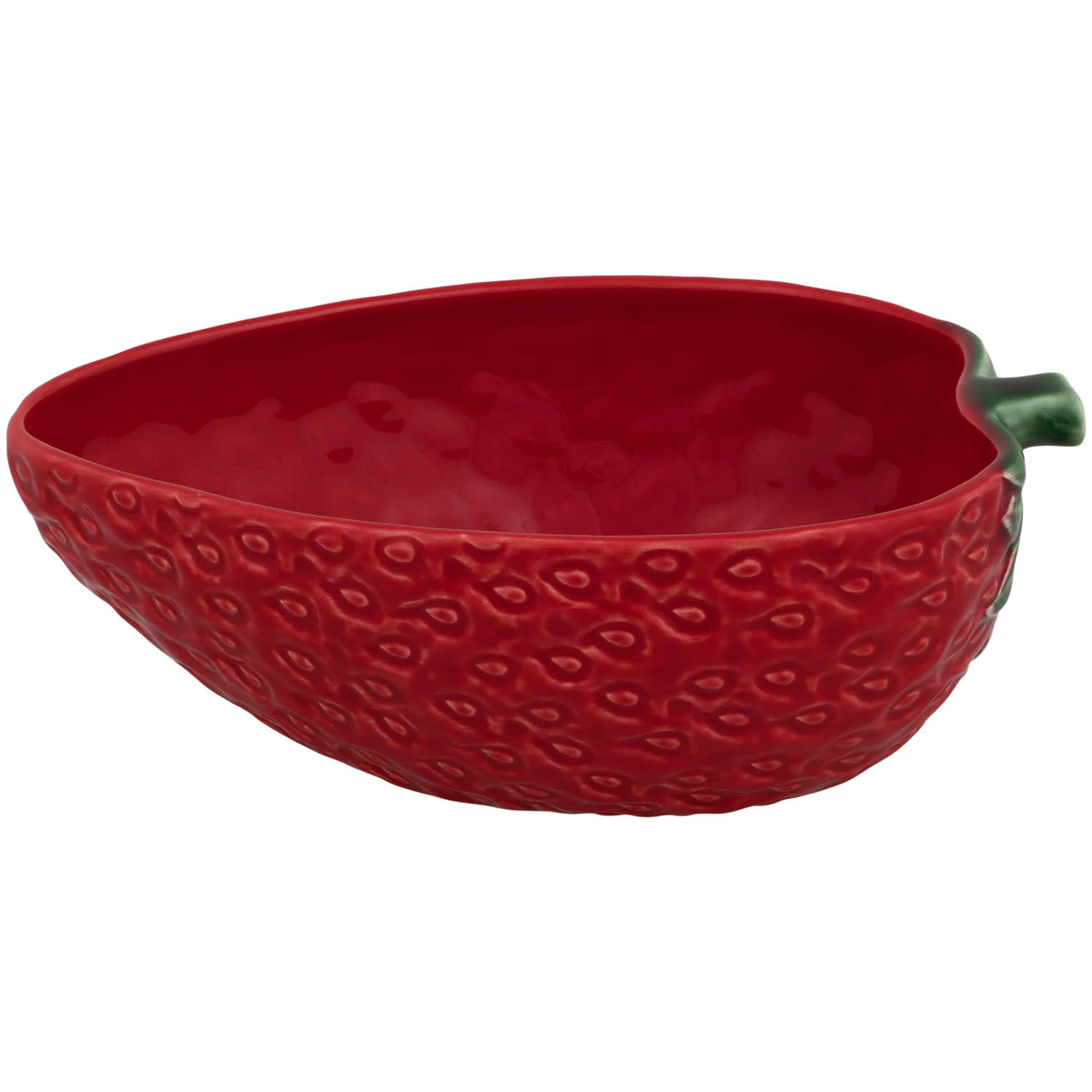 Bordallo Pinheiro Strawberries Sk&aring;l 24 Cm -  Serveringssk&aring;ler Steingods Gr&oslash;nn - 65005087