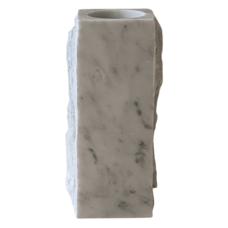 Edge Vase Medium, White Carrara