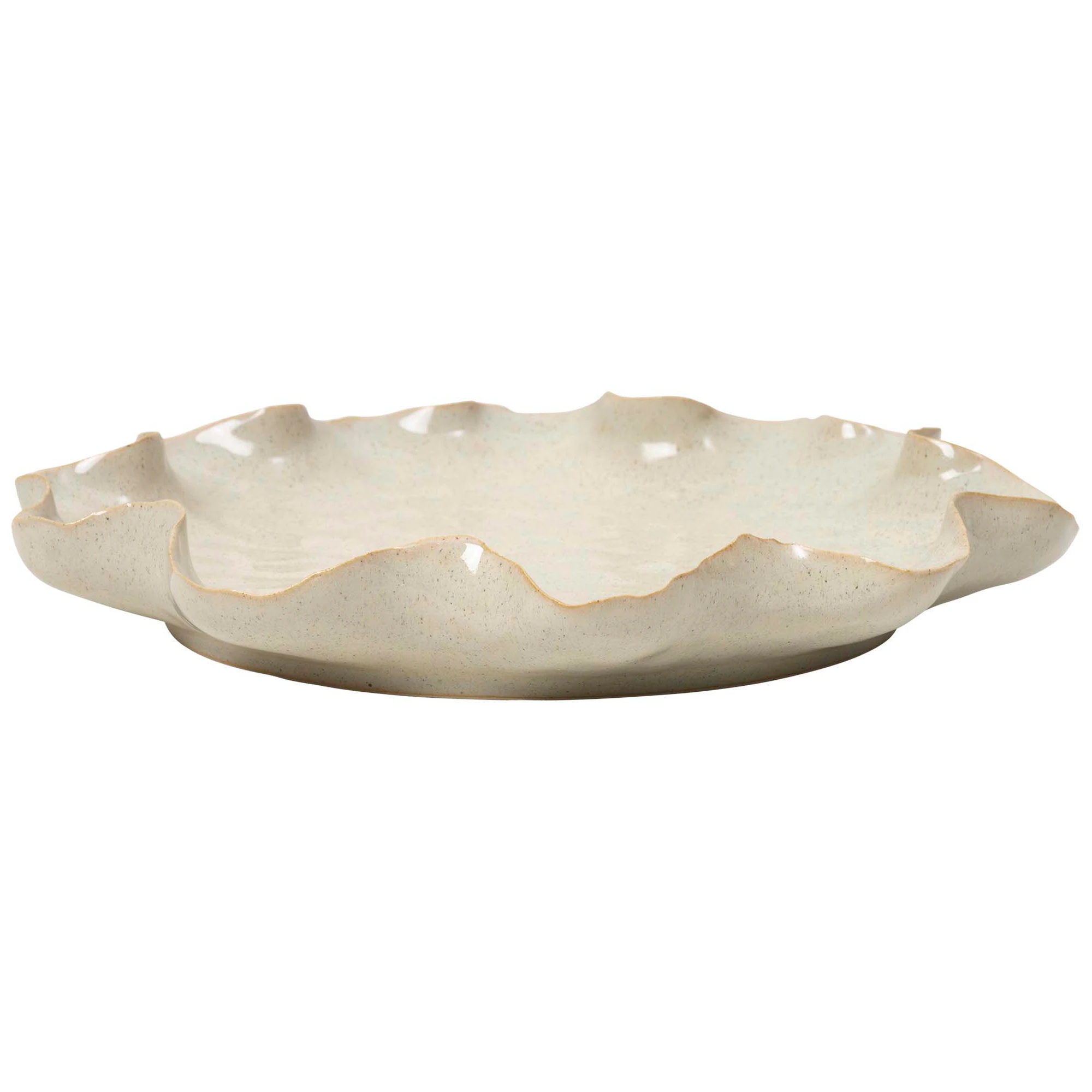 Broste Copenhagen Cori Deco Serveringsfat &Oslash;24 Cm - Serveringsfat Keramikk White Cream - 14447071