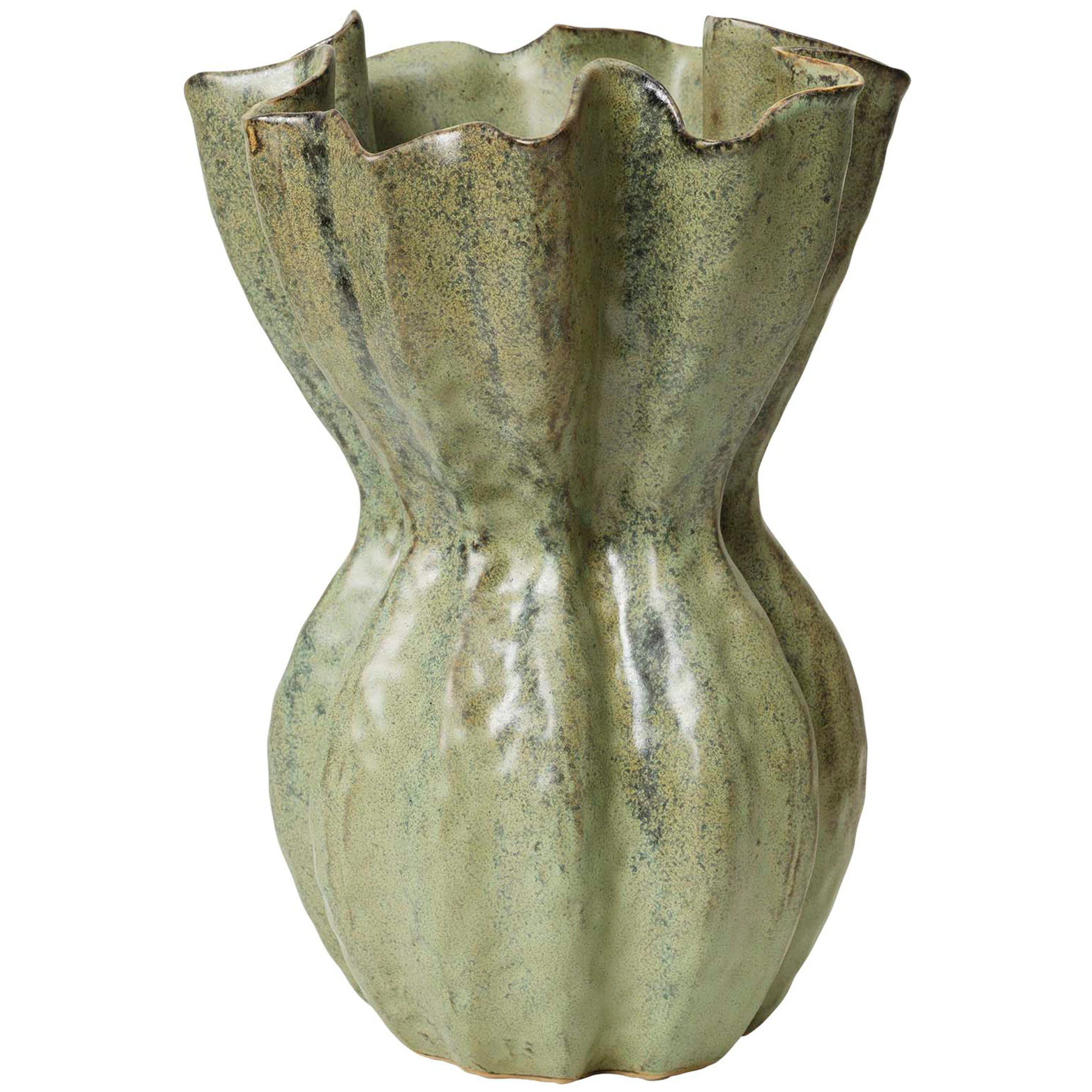 Broste Copenhagen Cori Vase Stor Antikkgr&oslash;nn - Vaser Keramikk Antique Green - 14447077