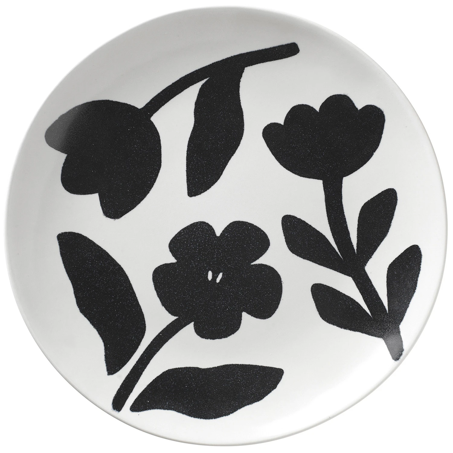 Broste Copenhagen Flora Tallerken 26 Cm -  Tallerkener Stengods Sort - 14533559