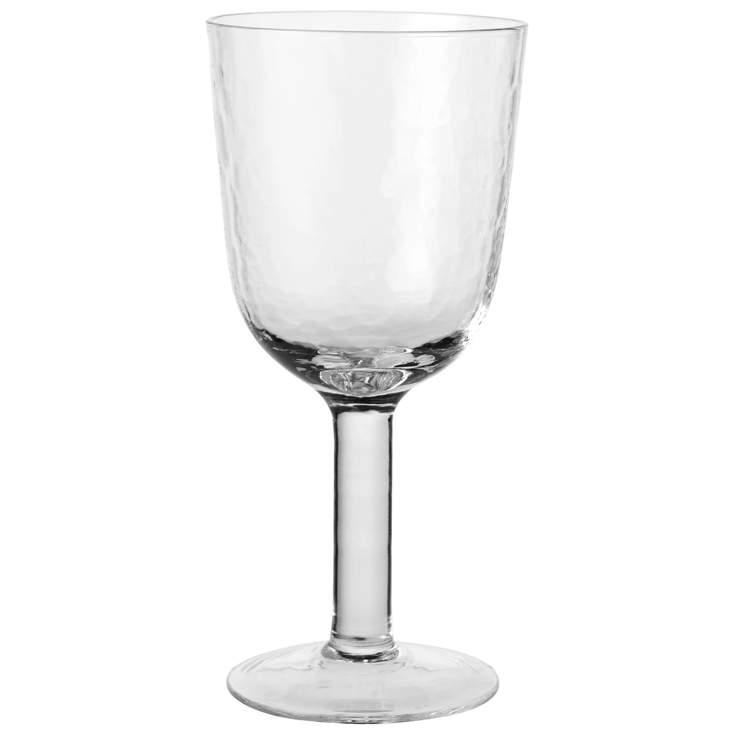 Broste Copenhagen Hammered R&oslash;dvinsglass  -  Vinglass Munnbl&aring;st Glass Klar - 14496278