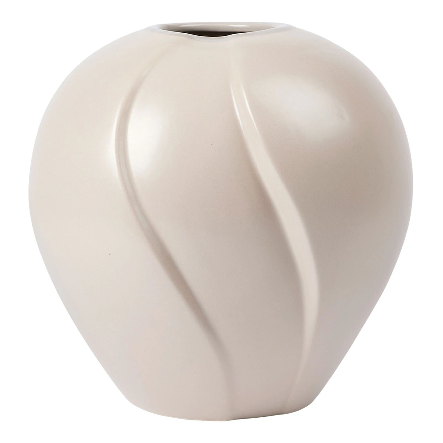 Broste Copenhagen Leda Vase  15 Cm -  Vaser Keramikk Sand - 14463422