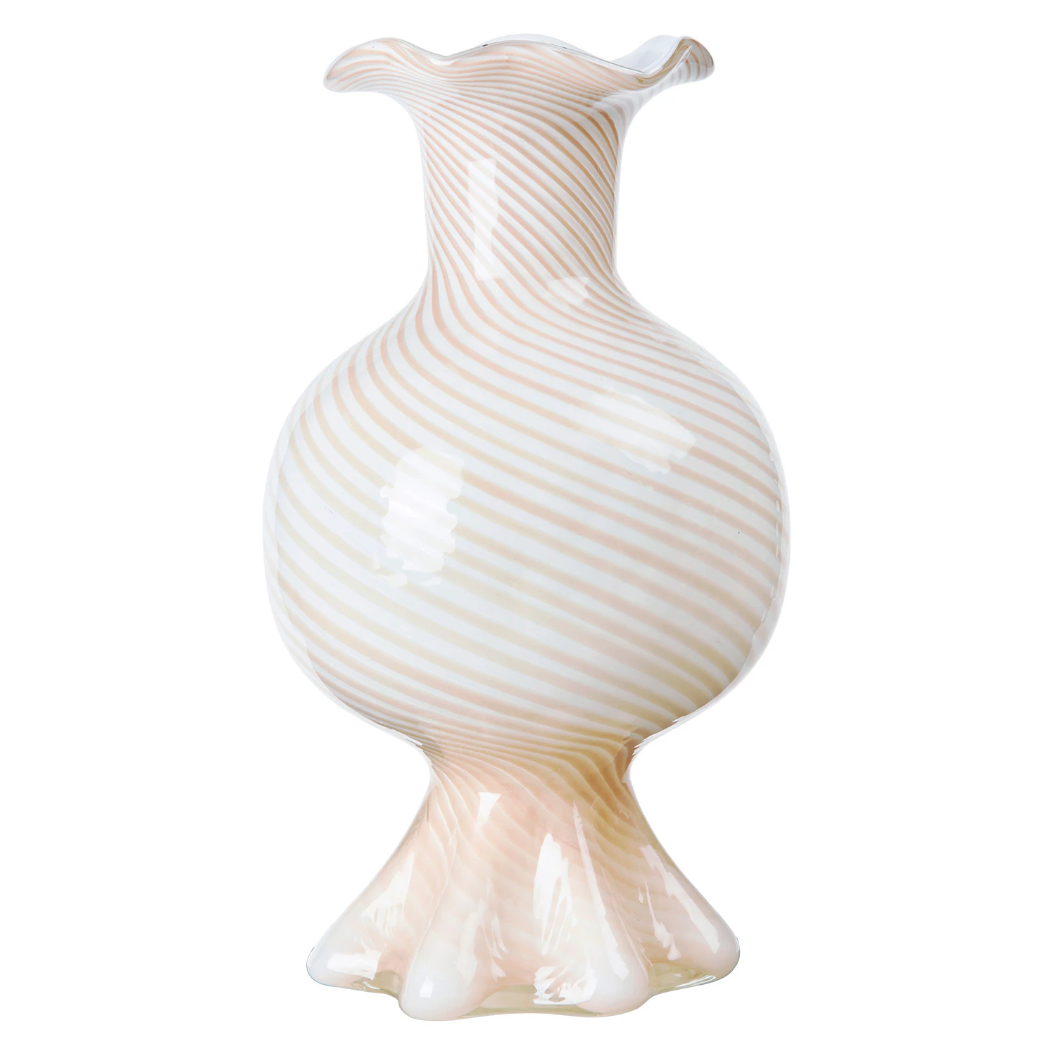 Broste Copenhagen Mella Vase 30 Cm  -  Vaser Munnbl&aring;st Glass Taupe - 14485083