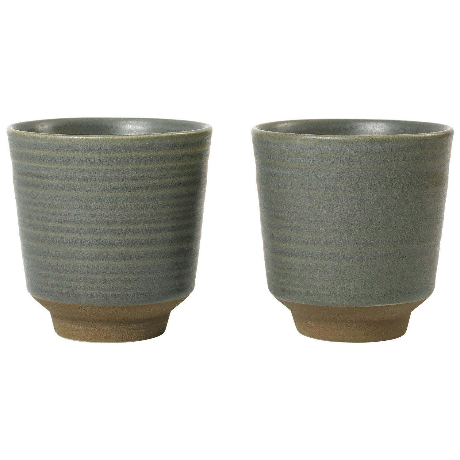 Broste Copenhagen Miko Krus 2-pk  -  Kaffekopper Stengods Gr&oslash;nn - 14533539