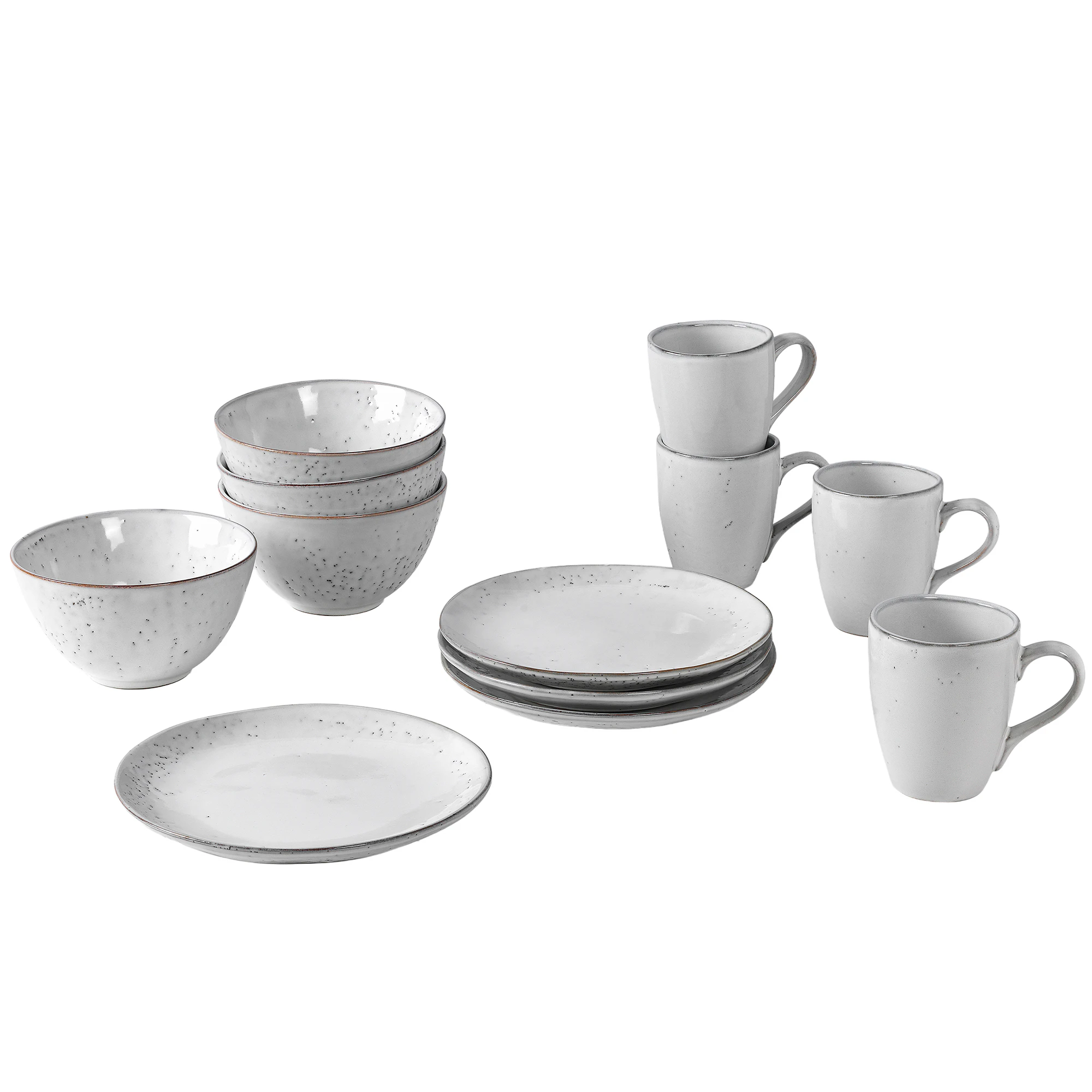 Broste Copenhagen Frokostsett 12 Deler Hvit - Serviser & Startsett Stengods Nordic Sand - 80019671