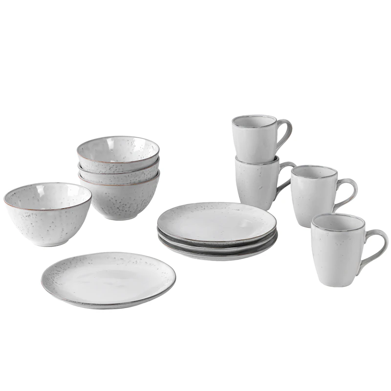 Nordic Sand Frokostsett 12 Deler, Hvit