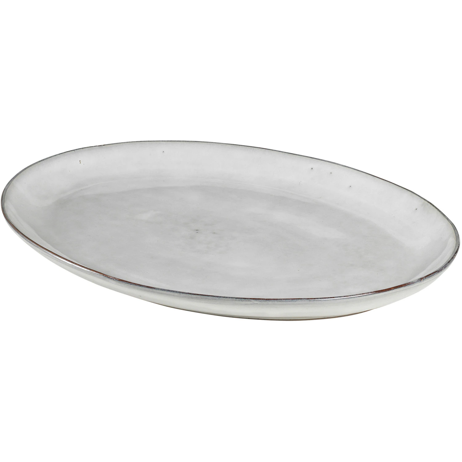 Broste Copenhagen Nordic  Oval Tallerken 26,5x35,5 Cm -  Serveringsfat Stengods Sand - 14533020