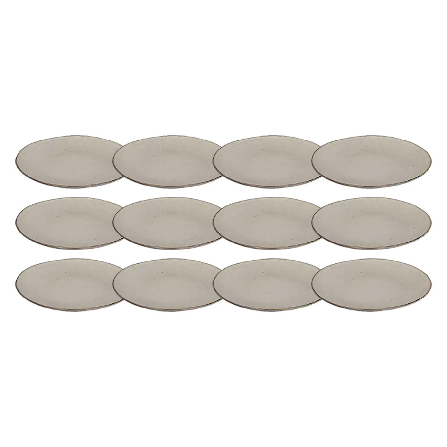 Broste Copenhagen Nordic  Plate 26 Cm 12 Pcs -  Tallerkener Stengods Sand - 14533019-12pack