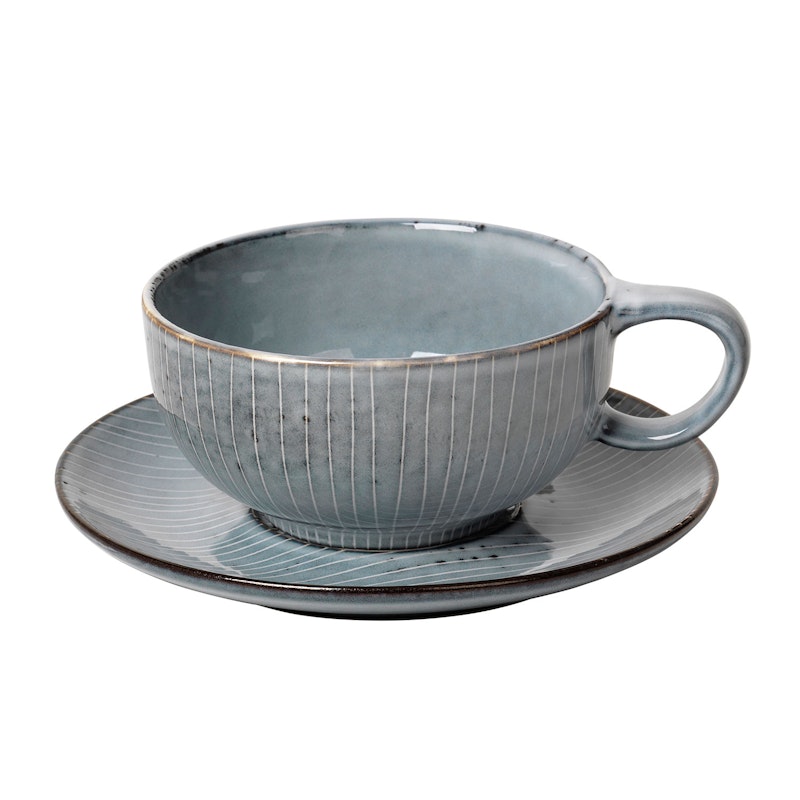 Nordic Sea Cup Med tallerken, Soft Blue