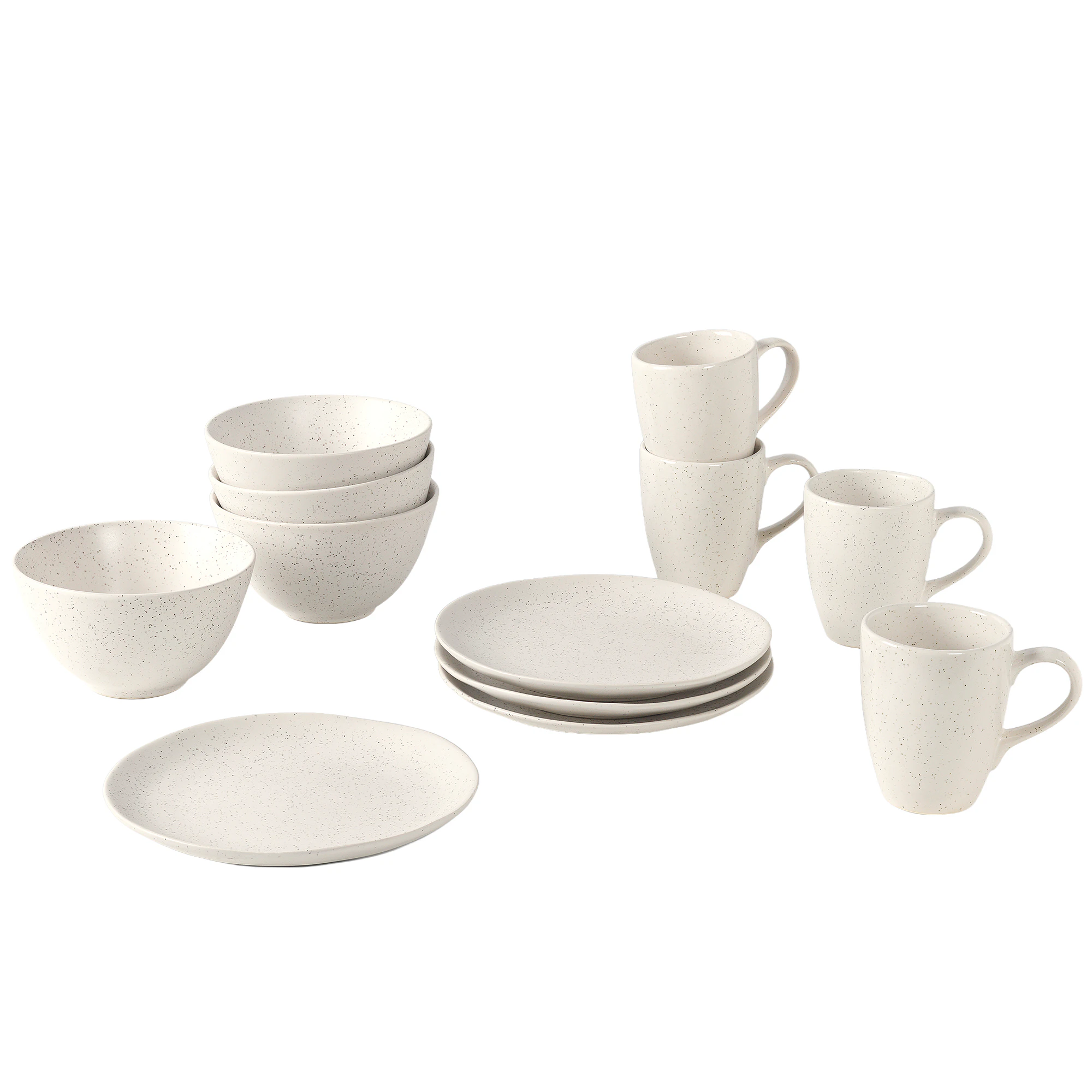 Broste Copenhagen Frokostsett 12 Deler Hvit - Serviser & Startsett Stengods Nordic Vanilla - 80019748