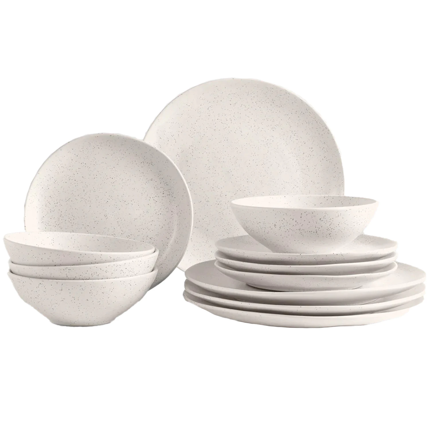 Broste Copenhagen Nordic Vanilla Middagsservise 12 Deler -  Serviser & Startsett Stengods Vanilje - 80019750