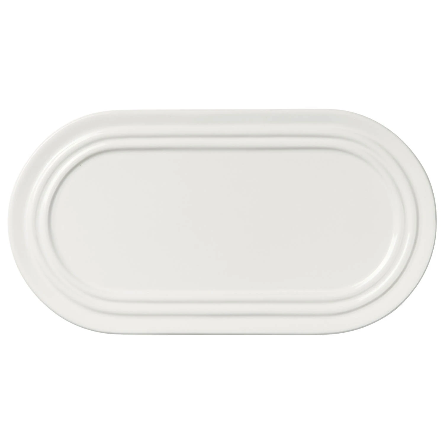 Broste Copenhagen Stevns Oval Tallerken Chalk White 27,5 Cm -  Serveringsfat Stengods Hvit - 14534010