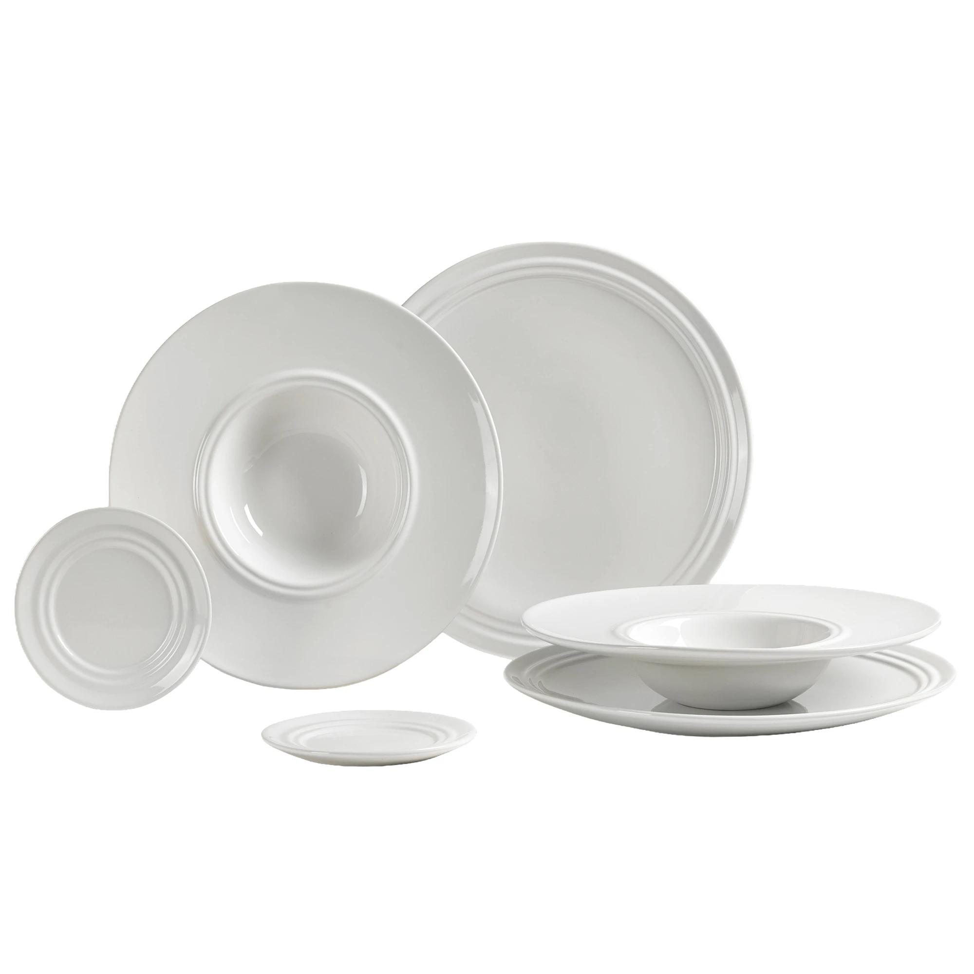 Broste Copenhagen Stevns Middagssett 6 Deler - Serviser & Startsett Glazed Stoneware Hvit - 80019834