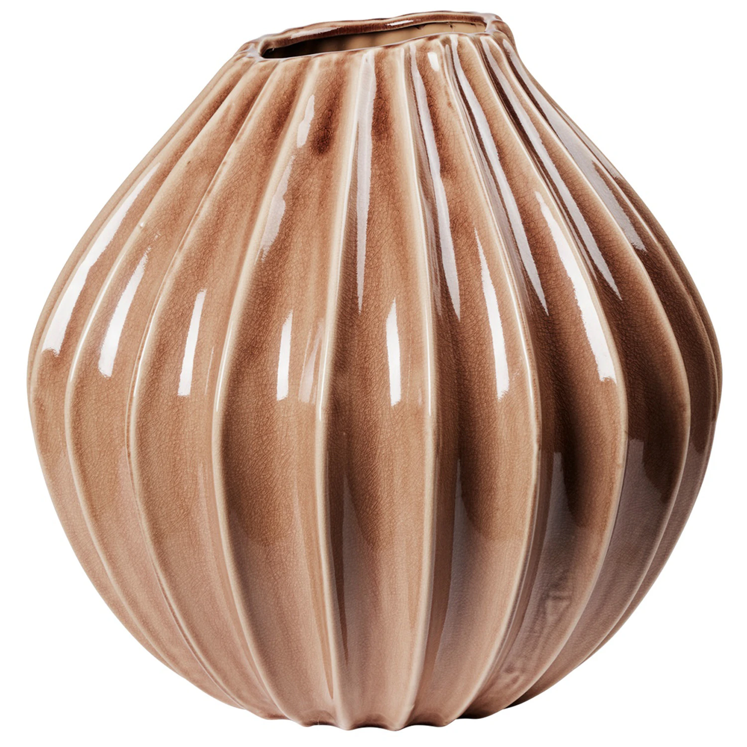 Broste Copenhagen Wide Vase  25 Cm -  Vaser Keramikk Fawn - 14445448