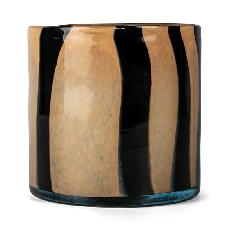 Calore Lysestake / Vase M, Svart / Beige