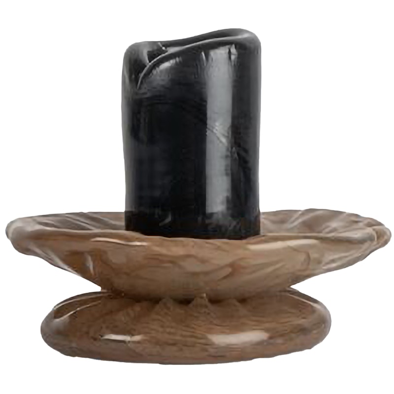 Lara Lysestake 9 cm, Sort / Beige